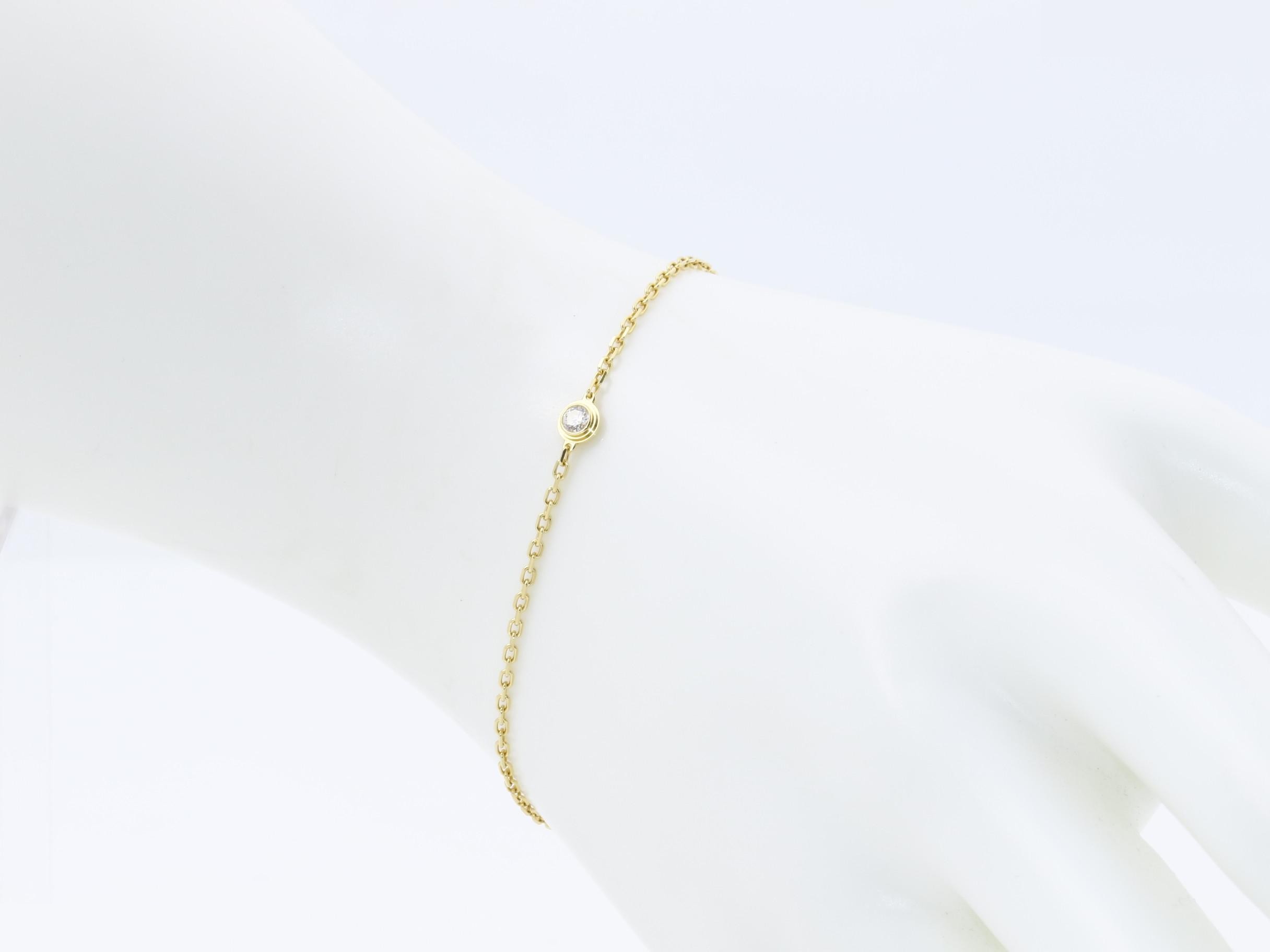 Damour bracelet, 750 yellow gold, diamonds, 2.2g