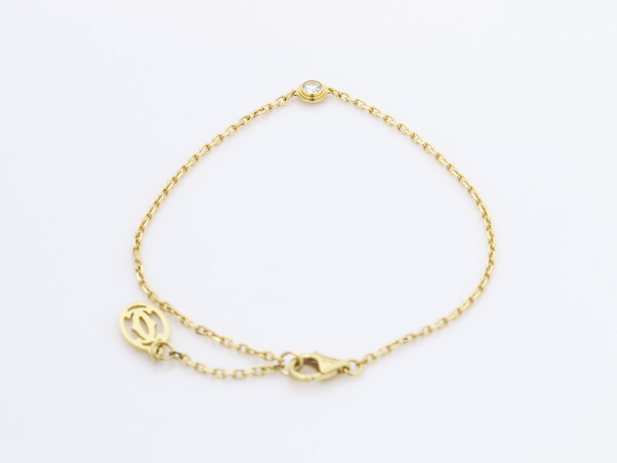 Damour bracelet, 750 yellow gold, diamonds, 2.2g — view 4