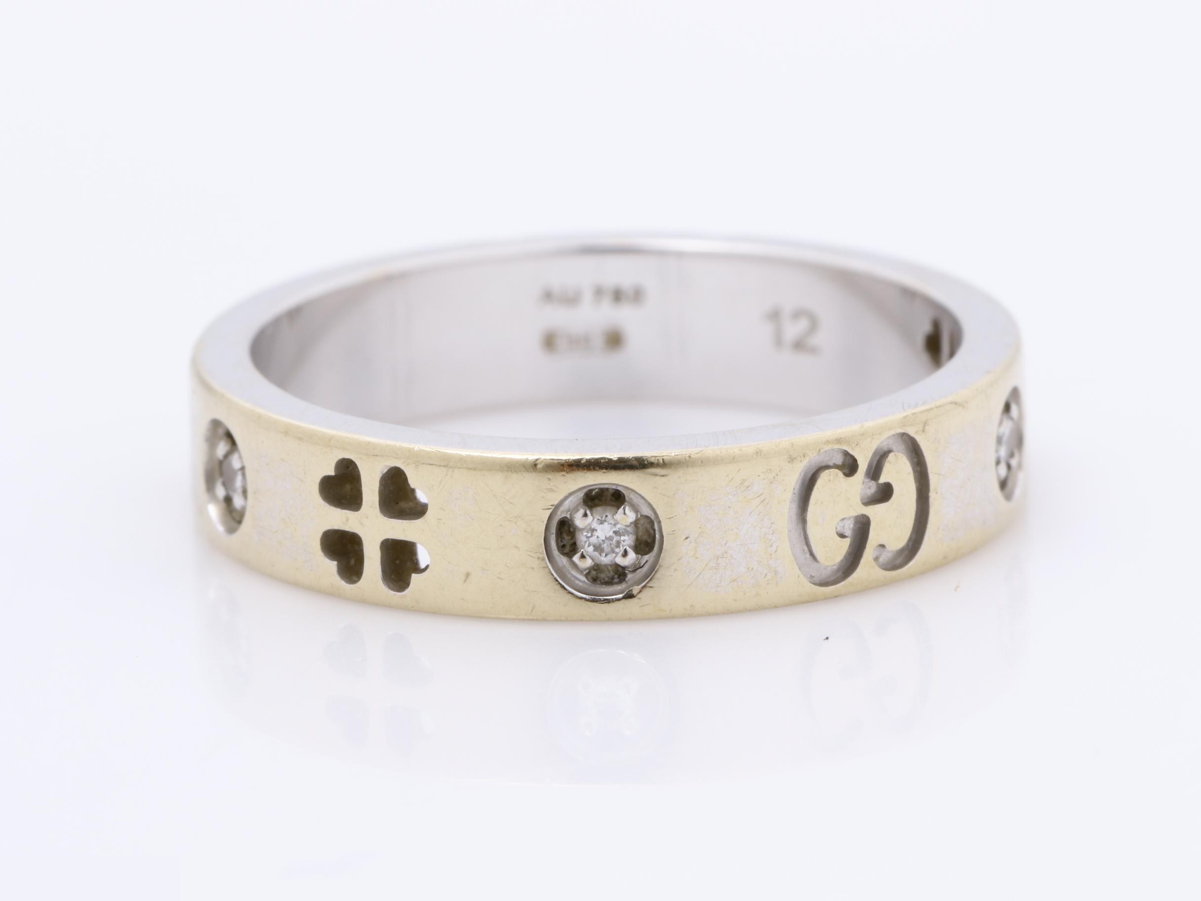 Icon Clover Ring, 4PD, Au750 WG, 4.4g, #12