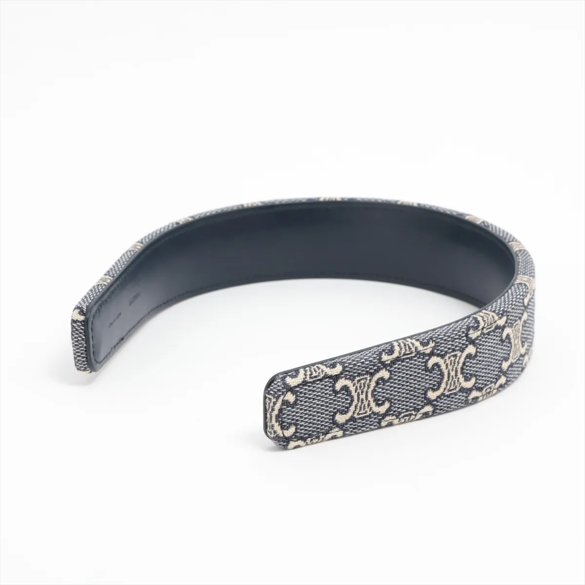 Triomphe Headband Canvas x Leather Navy — view 2