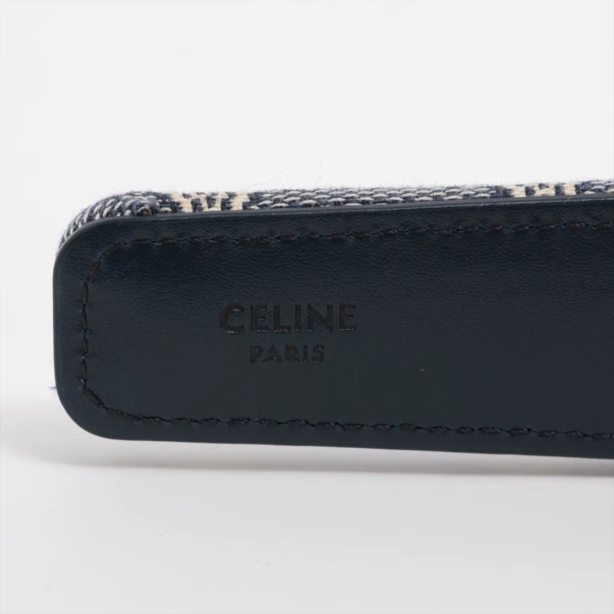 Triomphe Headband Canvas x Leather Navy — view 3