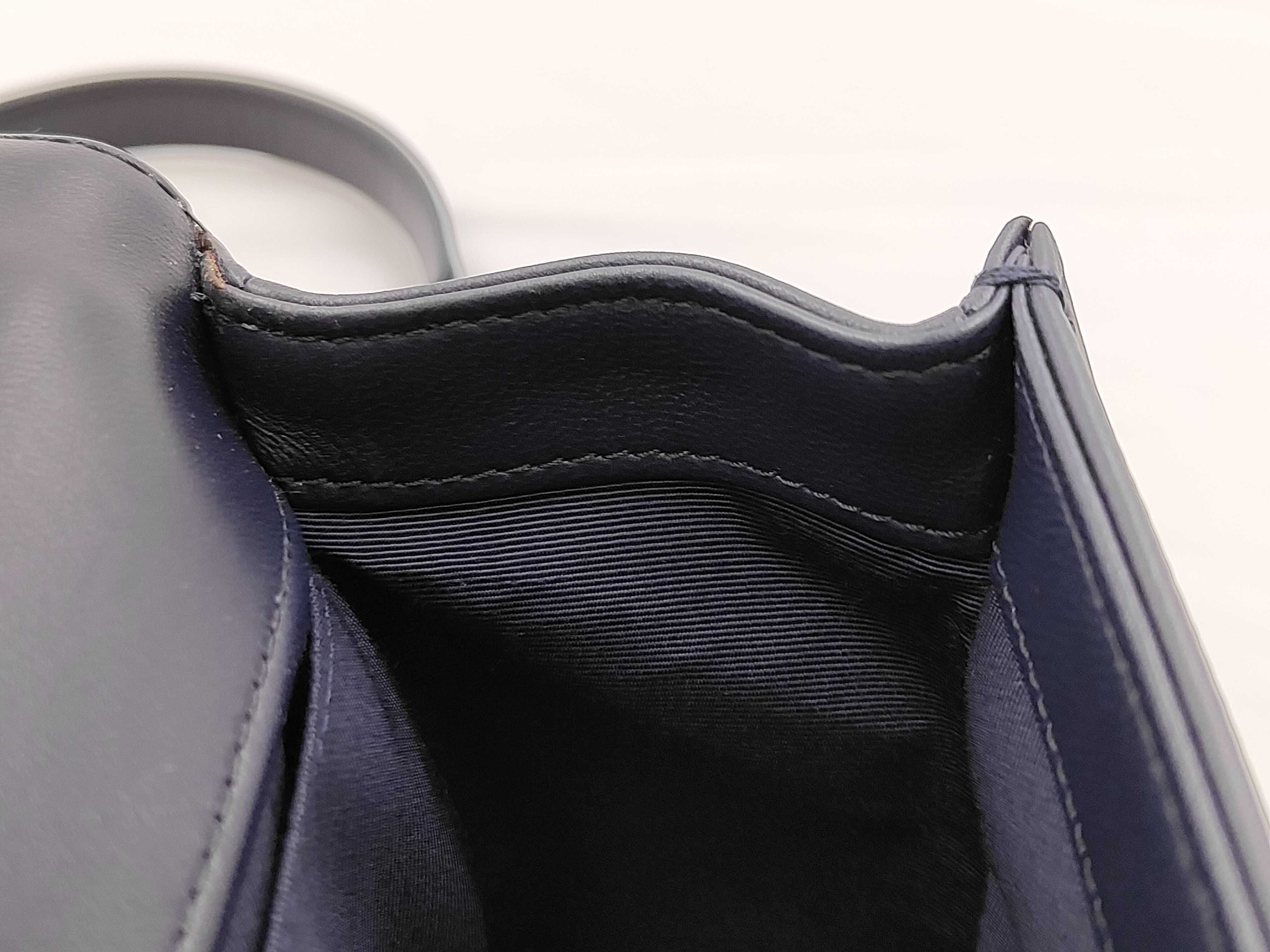Diana 25 Matelassé Lambskin Navy Shoulder Bag — view 9