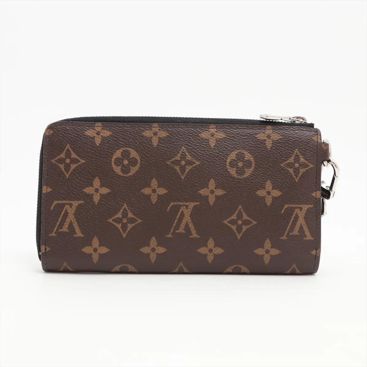 Monogram Macassar Zippy Dragonne M69407 Black x Brown Round Zip Wallet RFID Reactive — view 2