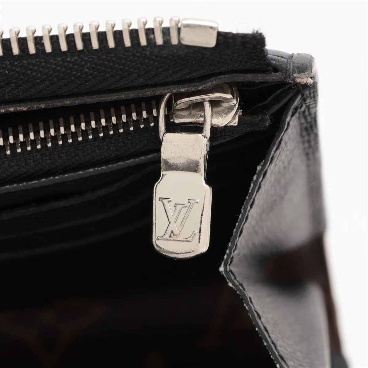 Monogram Macassar Zippy Dragonne M69407 Black x Brown Round Zip Wallet RFID Reactive — view 8