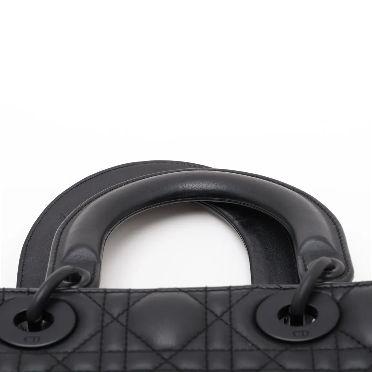 Cannage My Lady Dior Leather 2-Way Handbag, Black, with Charm — view 6