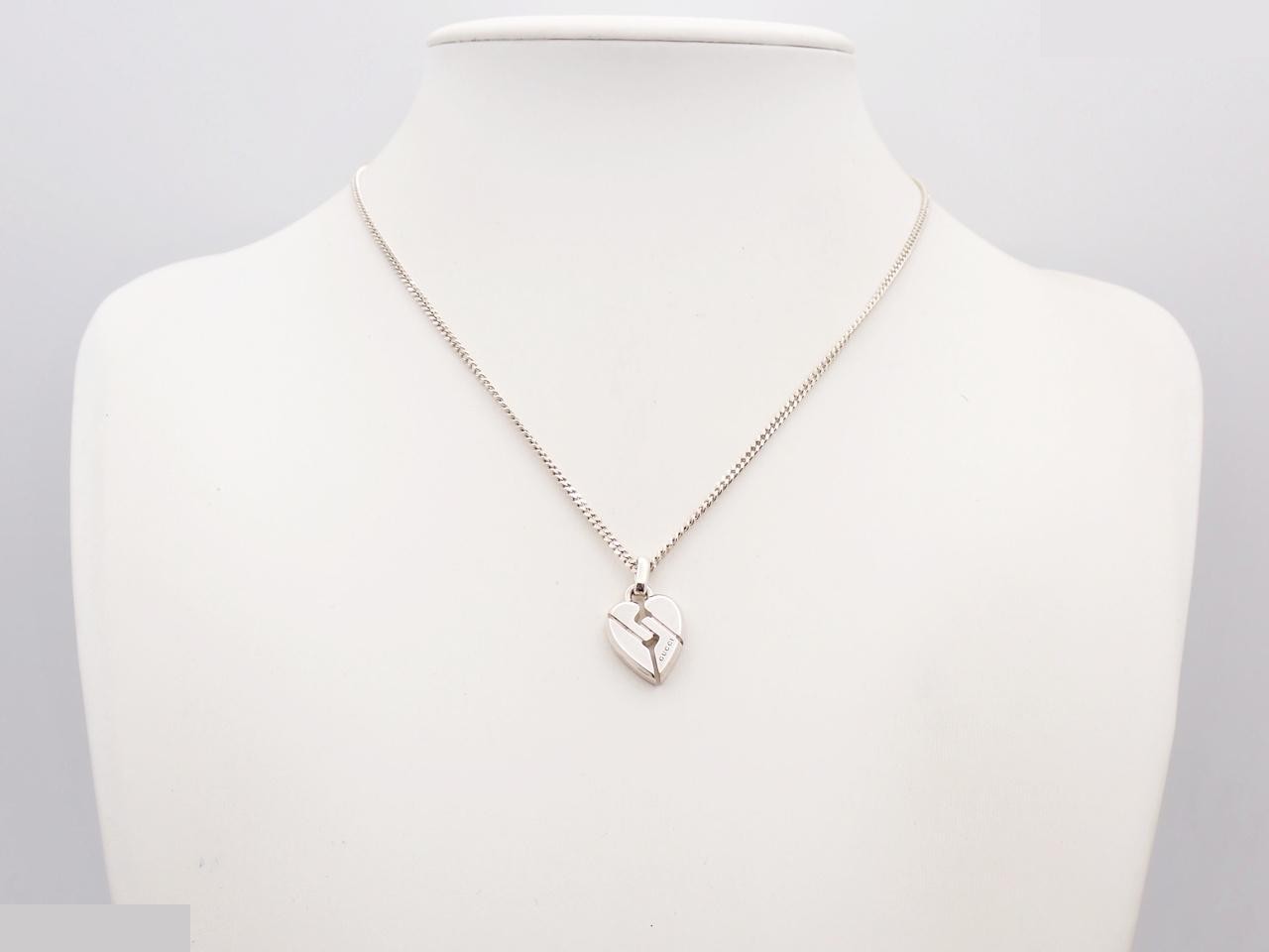 necklace, 925 sterling silver, 10.2g, knot heart design, chain approximately 44cm. — view 3
