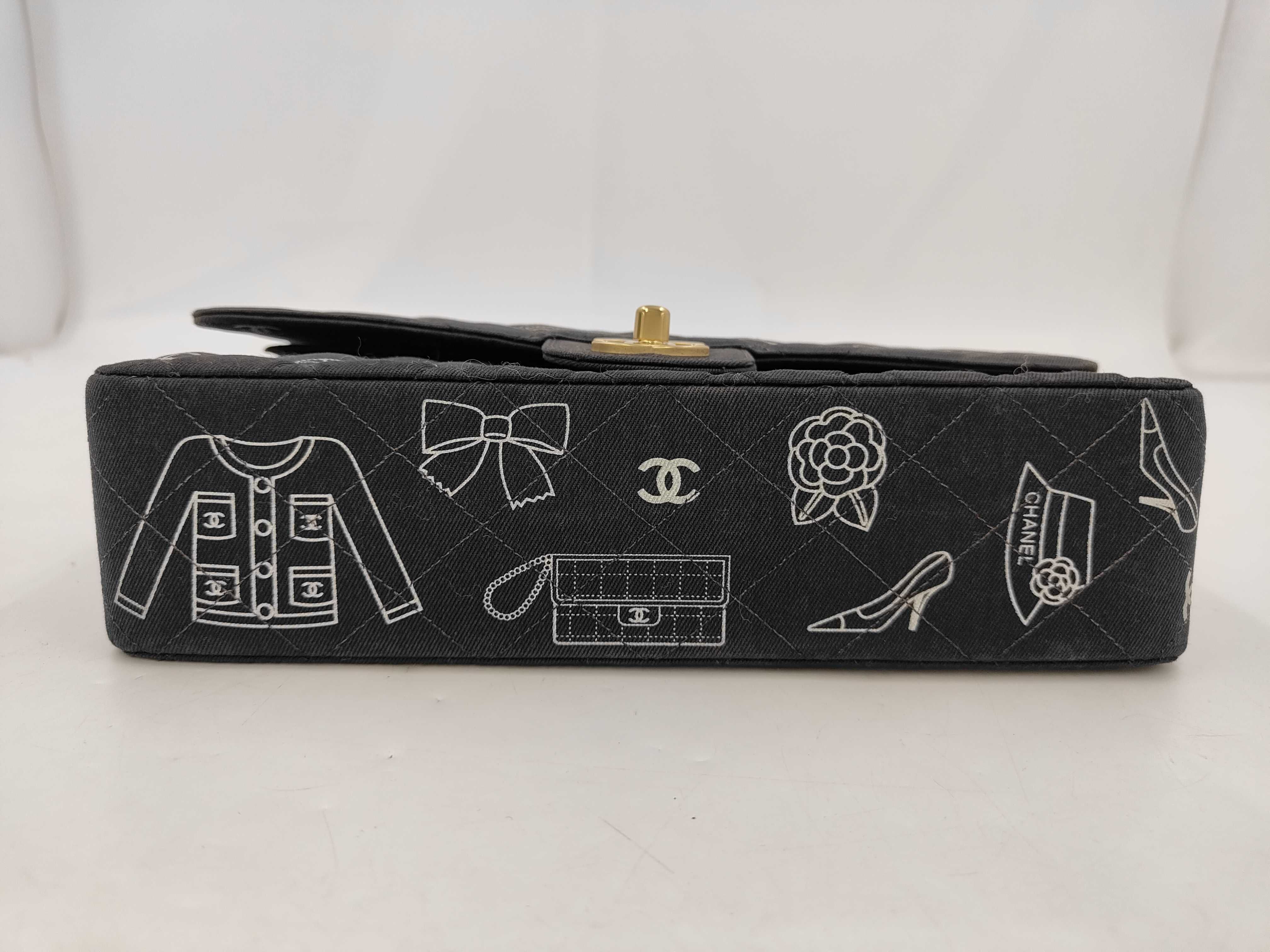 Double Flap Icon Print Chain Shoulder Bag — view 4