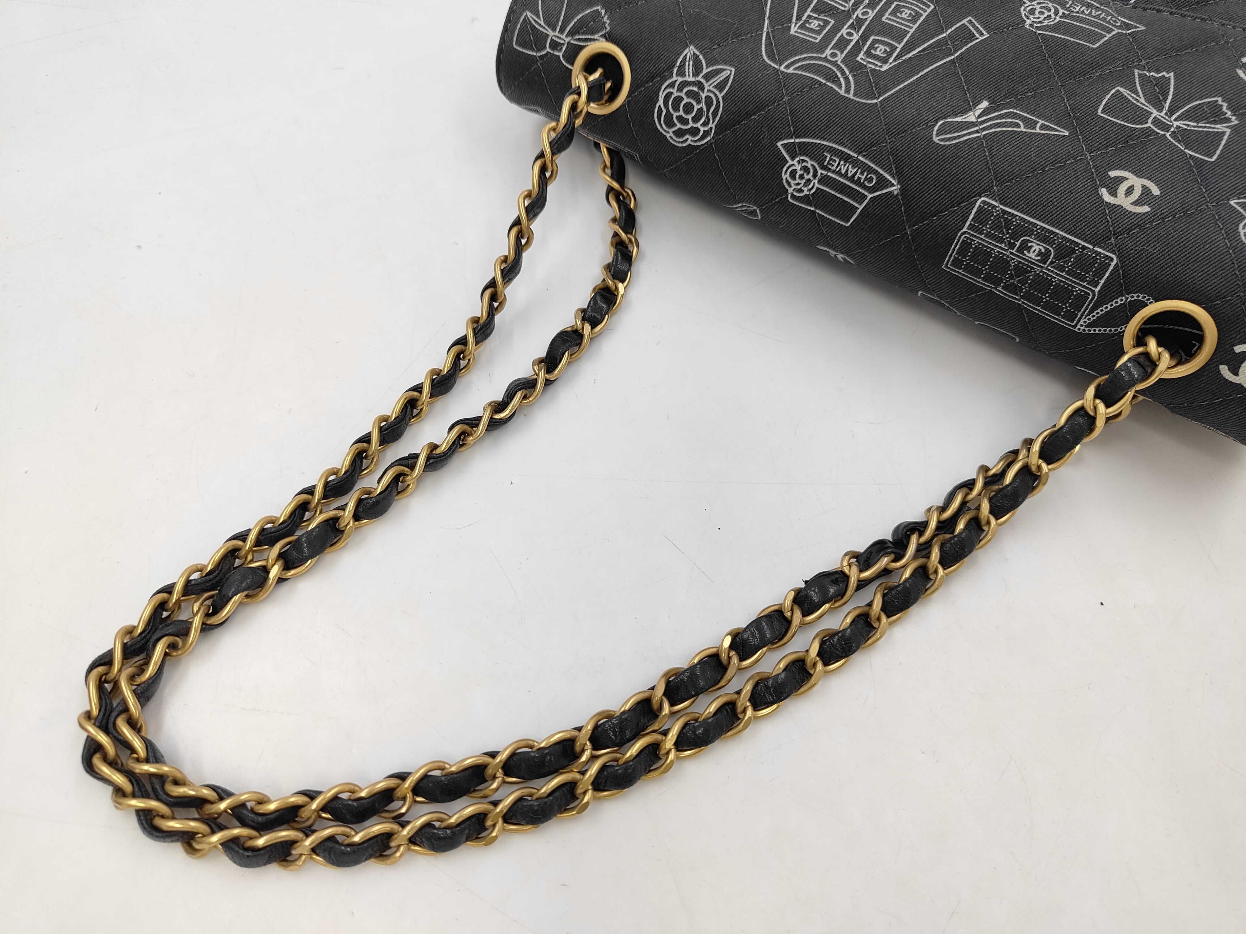 Double Flap Icon Print Chain Shoulder Bag — view 5