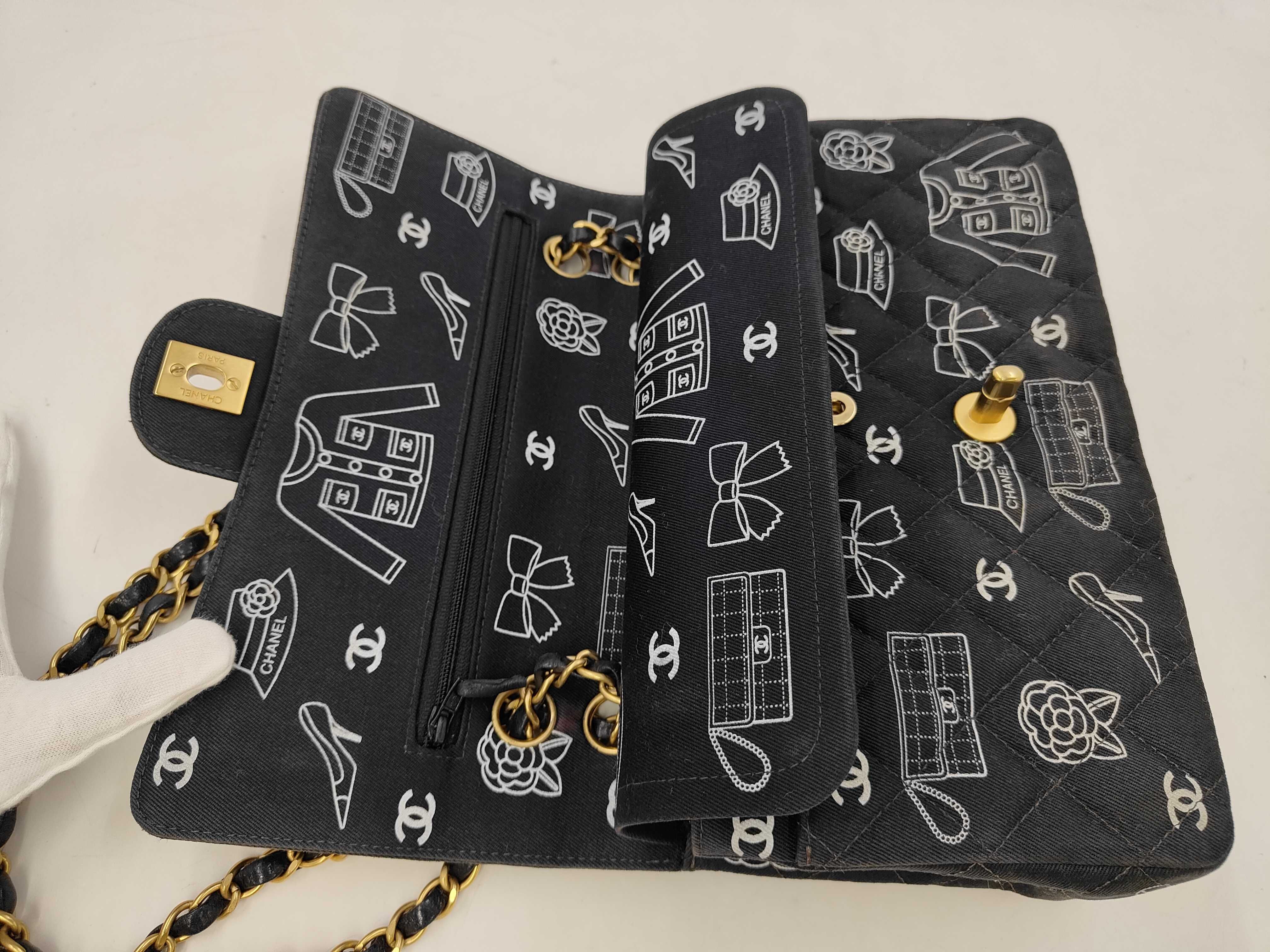 Double Flap Icon Print Chain Shoulder Bag — view 8