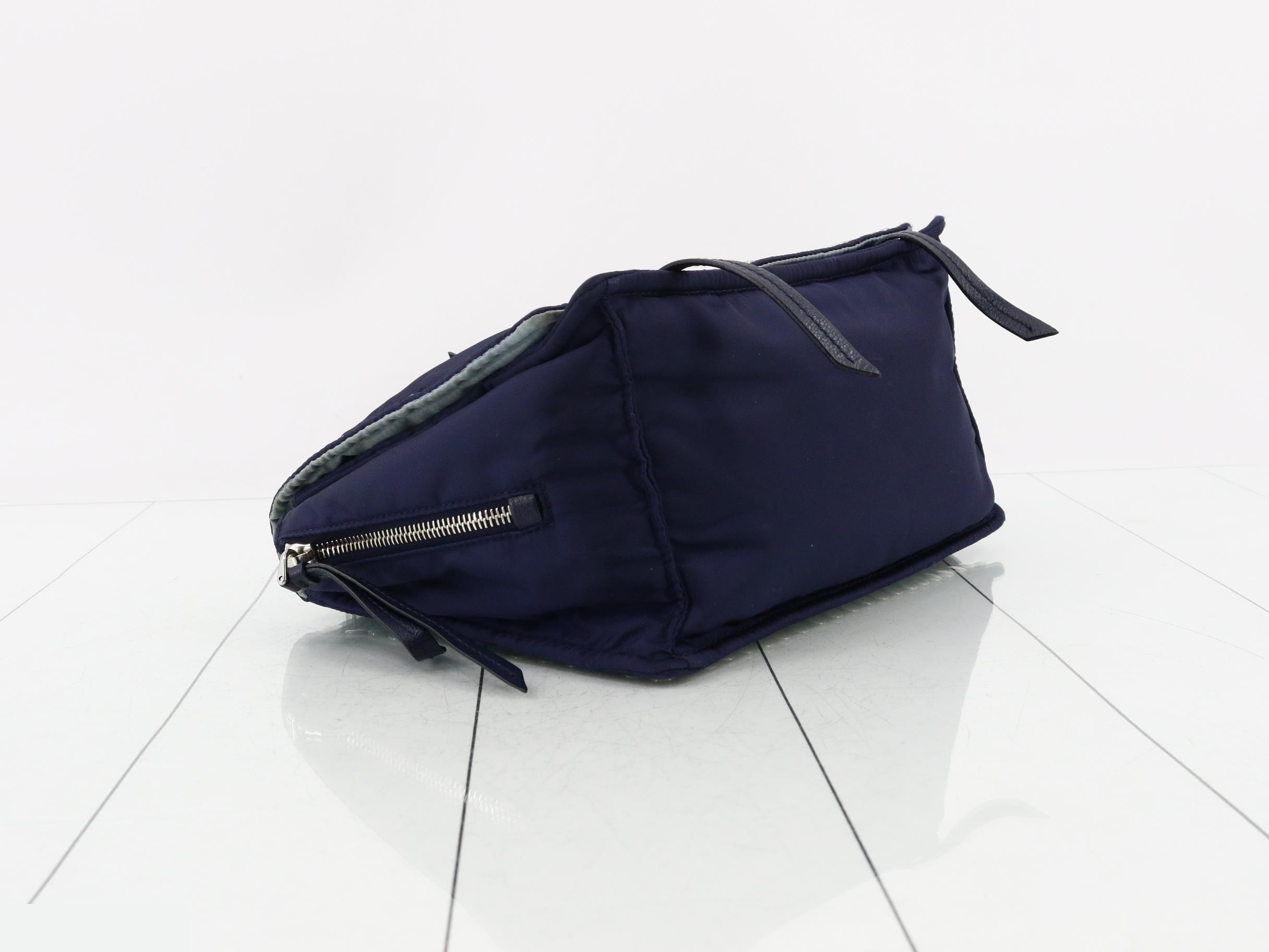 Tessuto Etiquette Full Flap Shoulder Bag, Navy — view 5