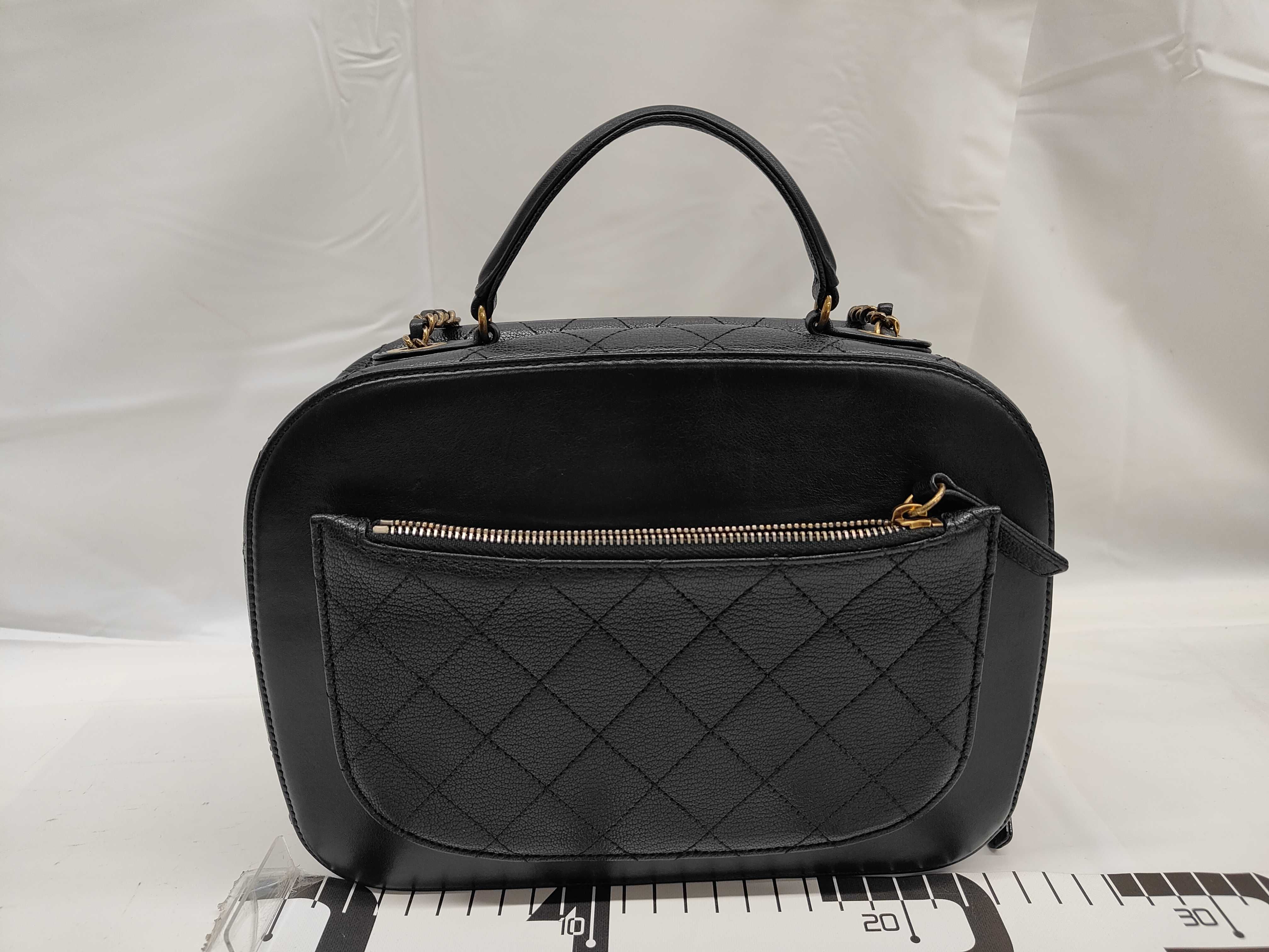 Leather Bag (Coco Mark) 2-Way Handbag/Chain Shoulder Bag, Black — view 2