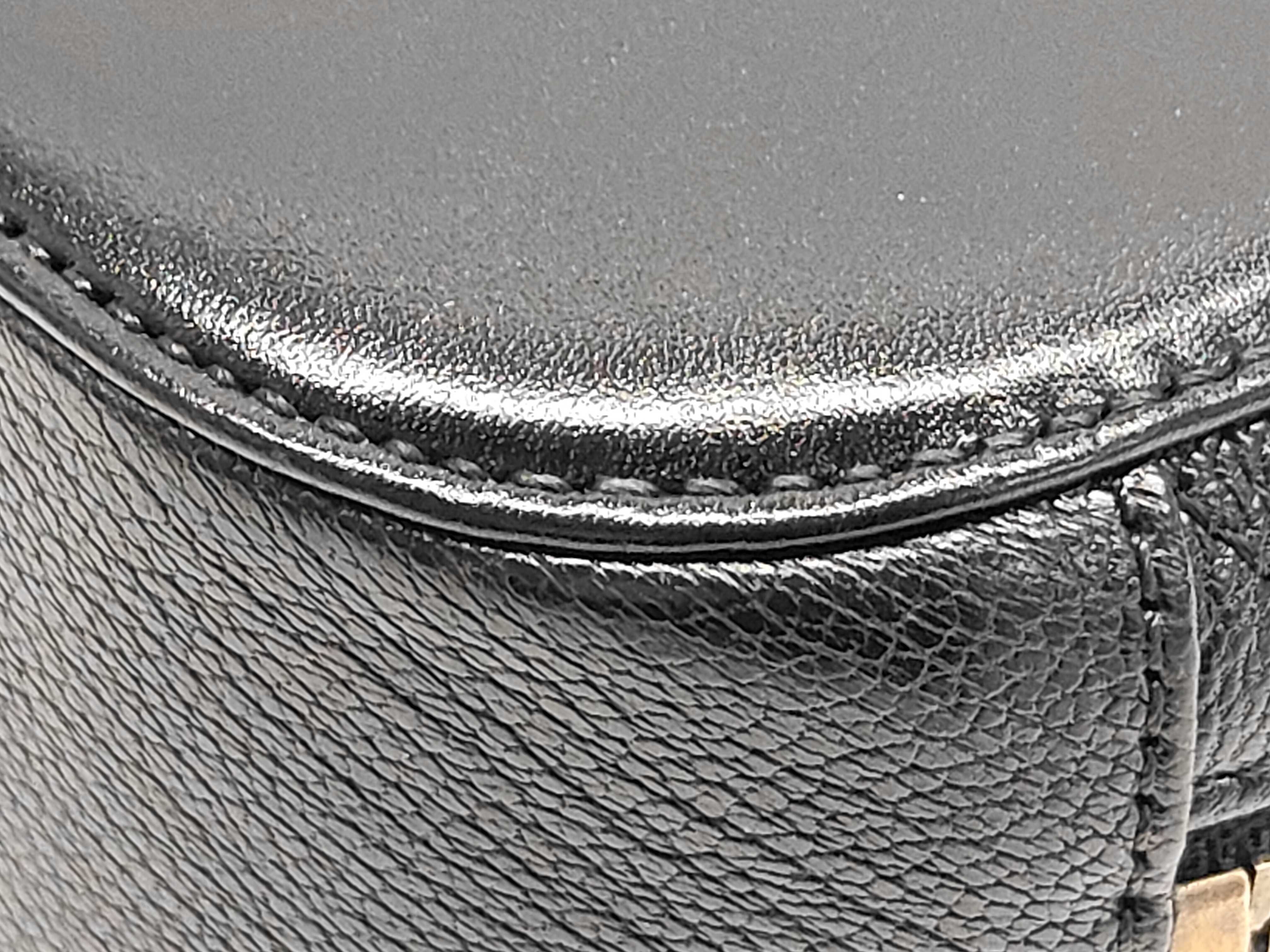 Leather Bag (Coco Mark) 2-Way Handbag/Chain Shoulder Bag, Black — view 7