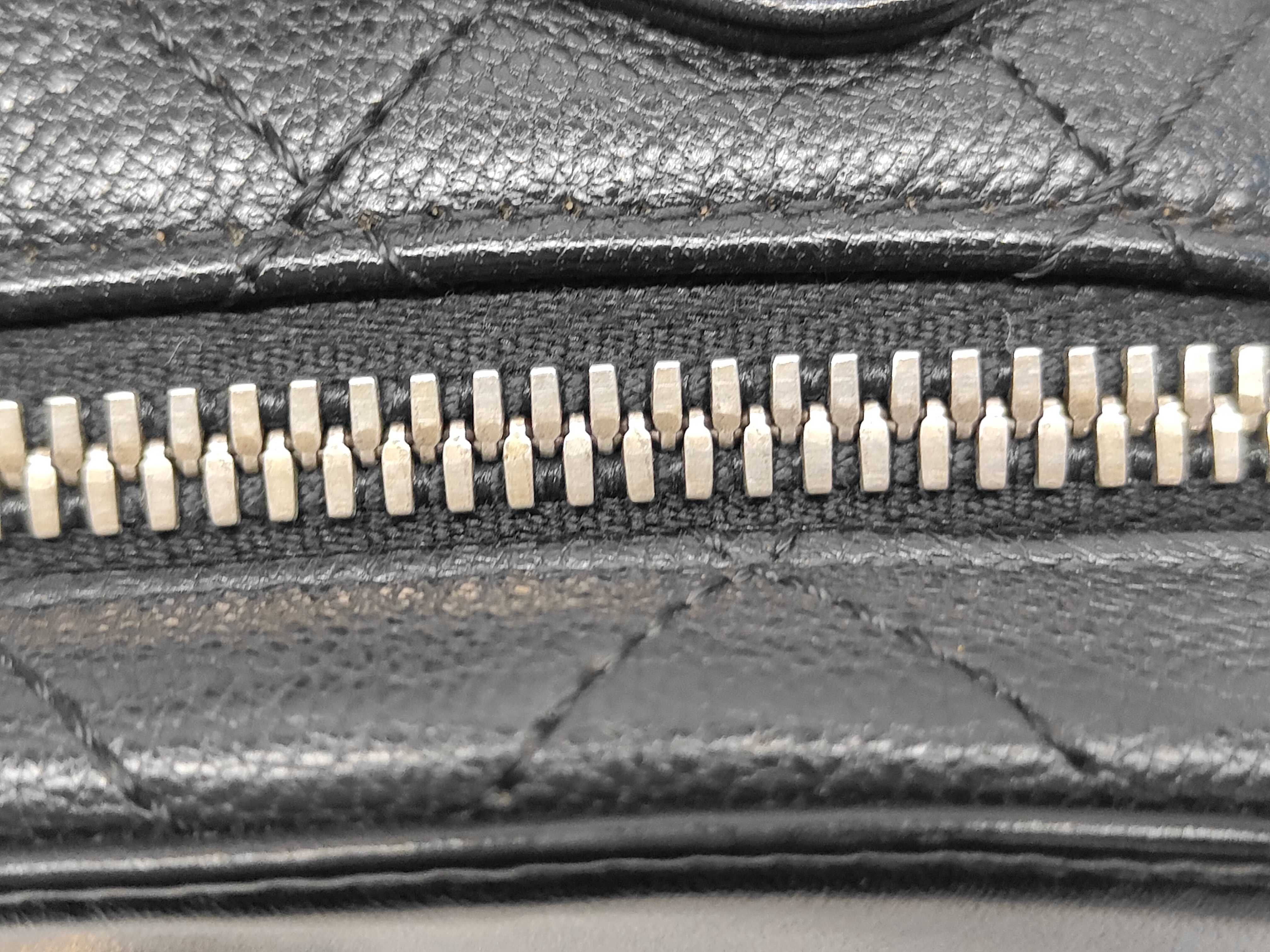Leather Bag (Coco Mark) 2-Way Handbag/Chain Shoulder Bag, Black — view 8