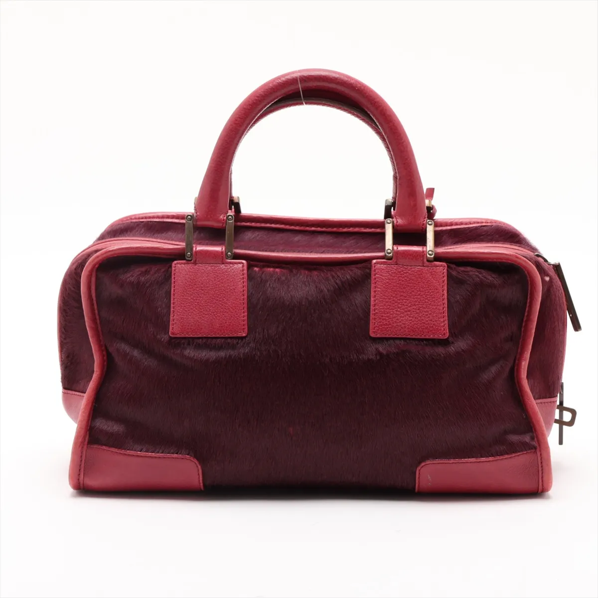Amazona 28 Calf Hair x Leather Handbag, Bordeaux — view 2