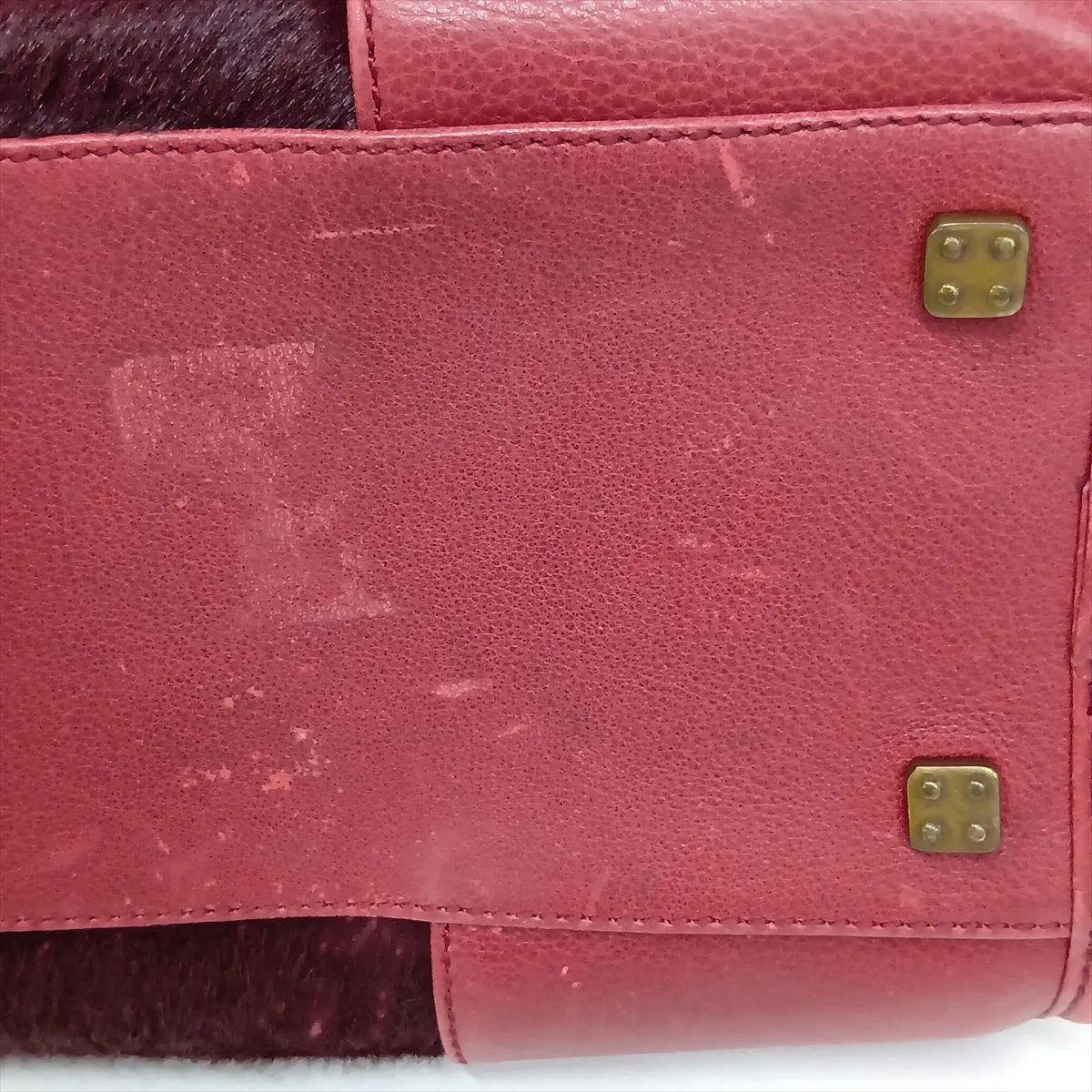 Amazona 28 Calf Hair x Leather Handbag, Bordeaux — view 11