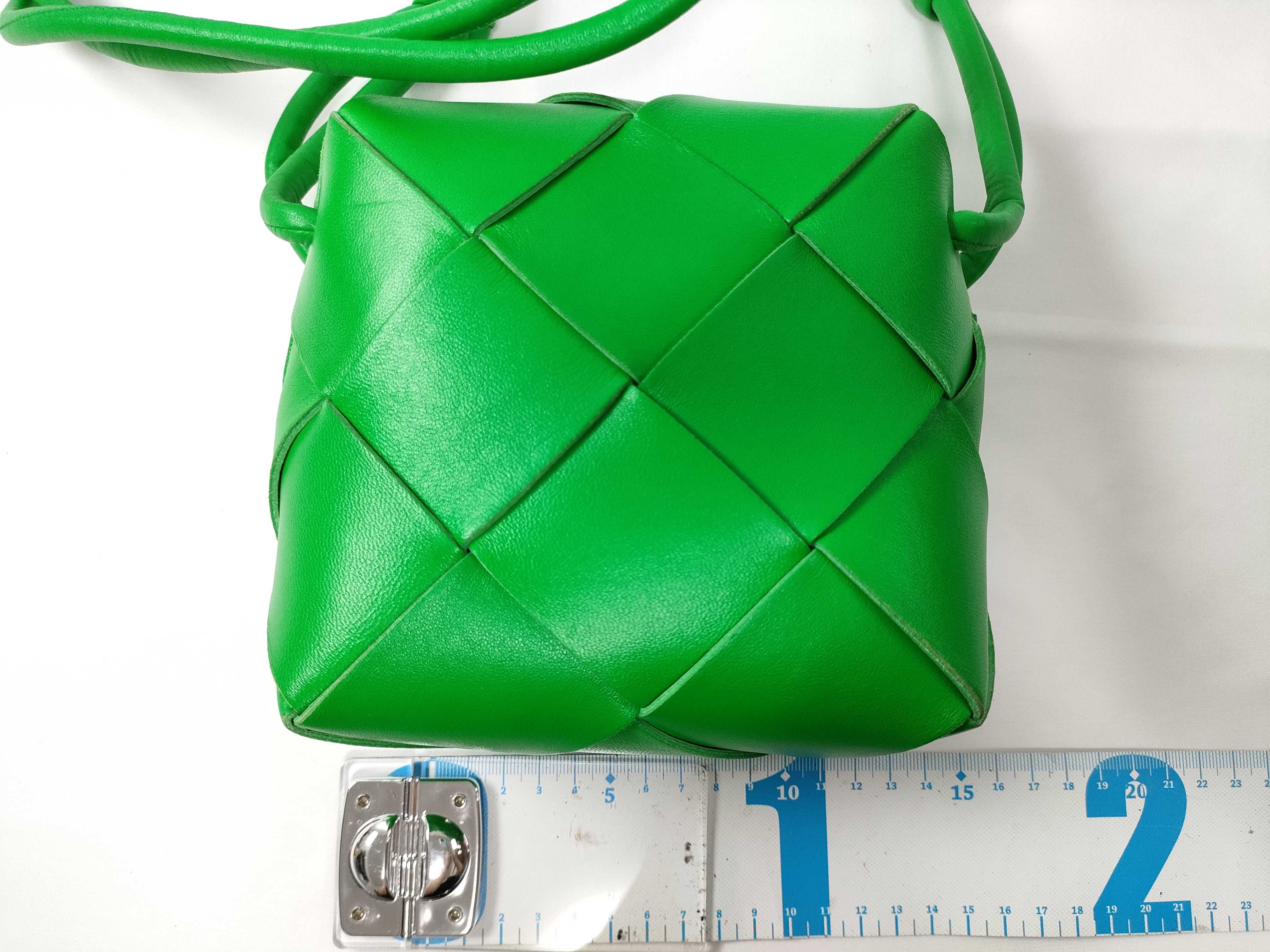 Maxi Intrecciato Mini Cassette Camera Bag Leather Shoulder Bag Green Shoulder Bag — view 2