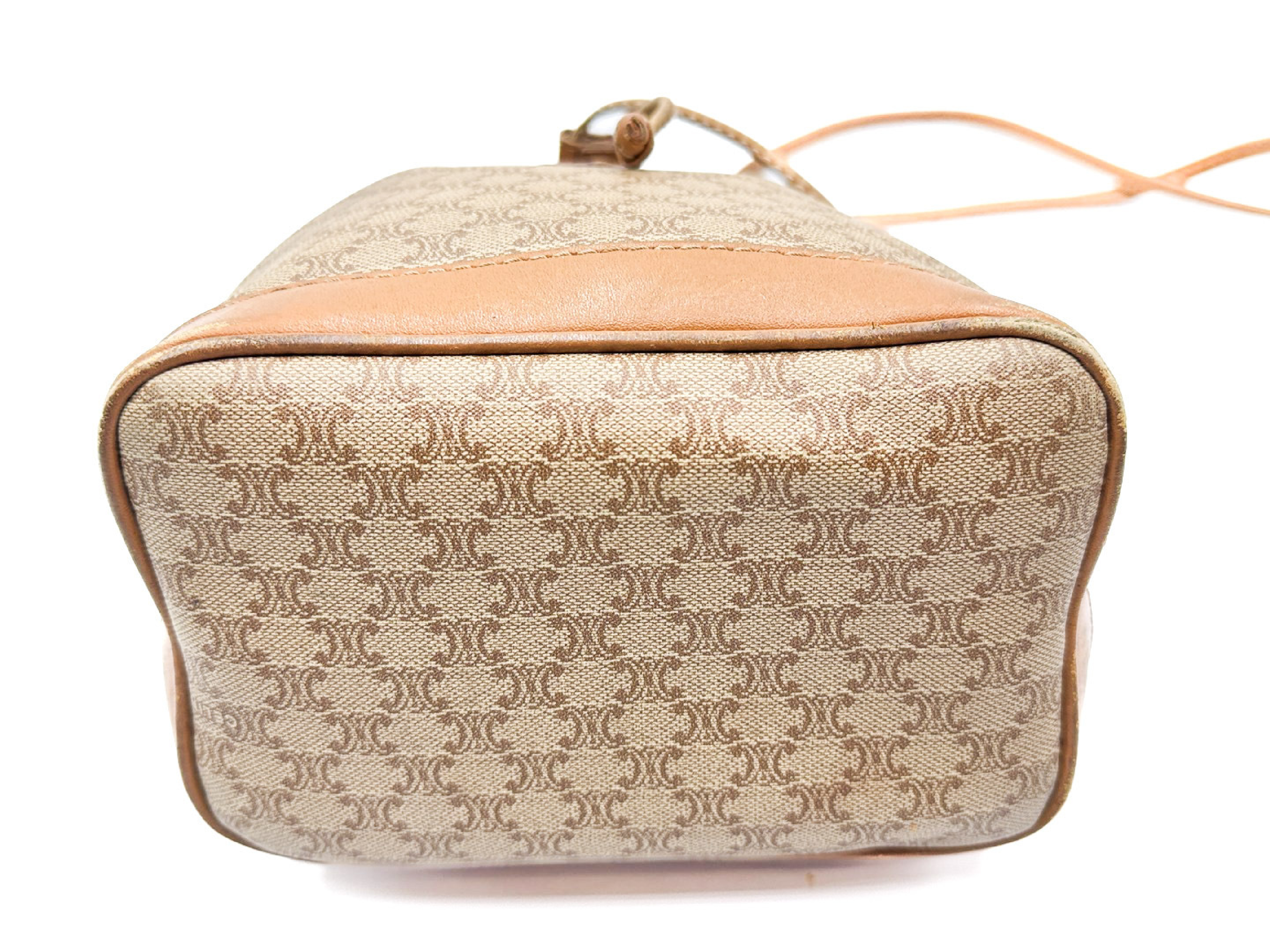 Macadam Pattern Vintage Leather Drawstring Shoulder Bag — view 4