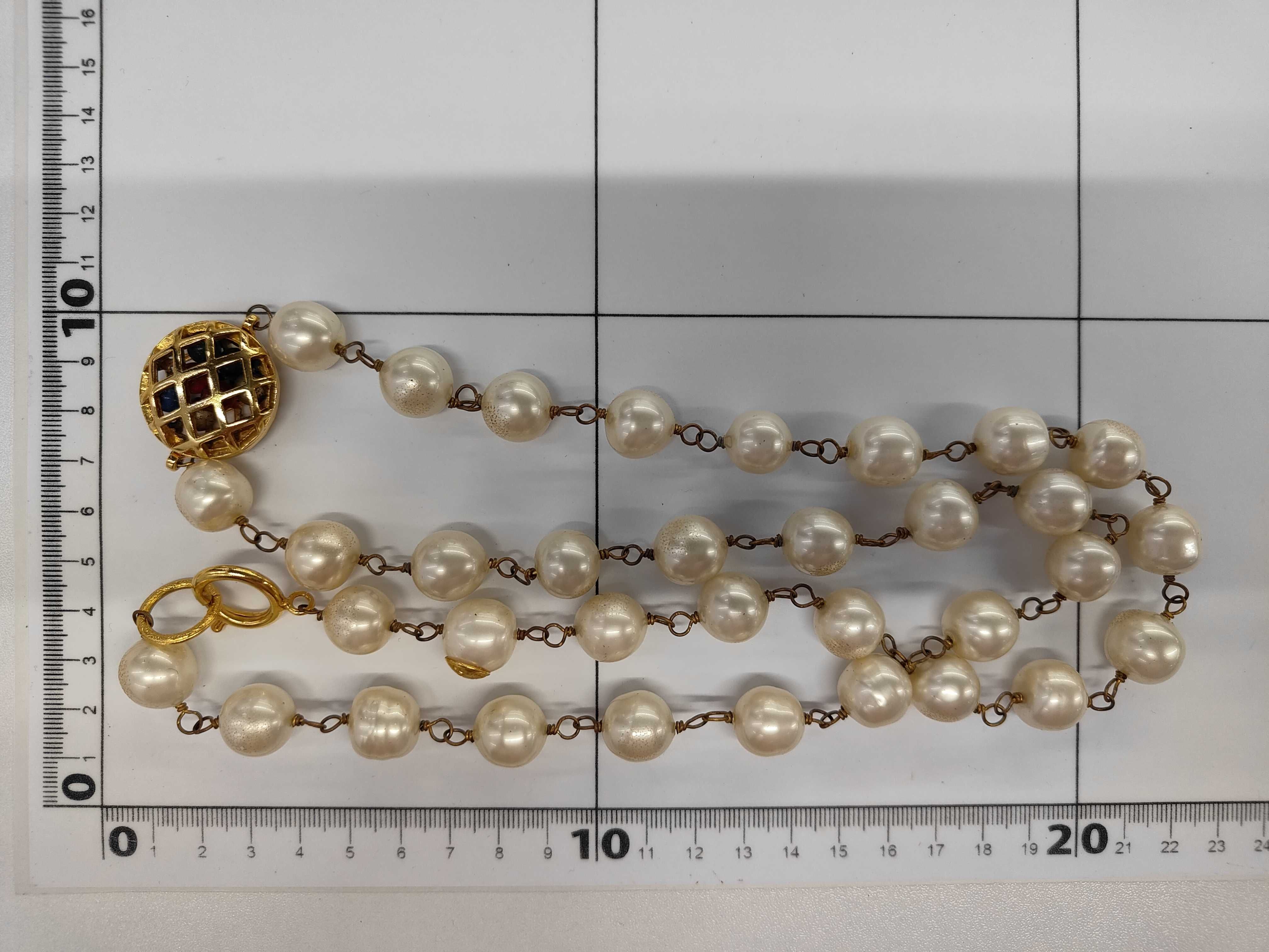 Gripoix Faux Pearl Long Necklace — view 7