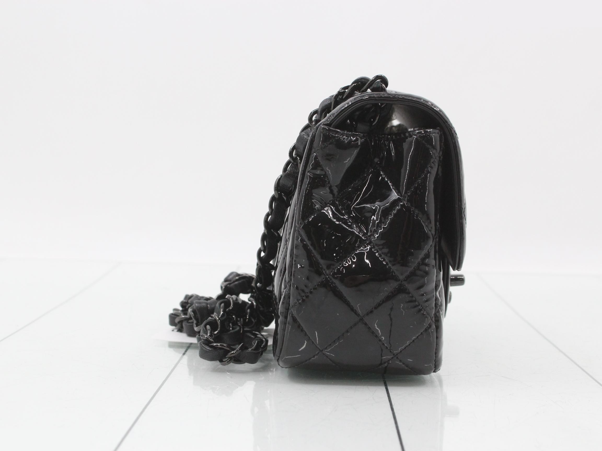 Enamel Matelassé Shoulder Bag — view 4