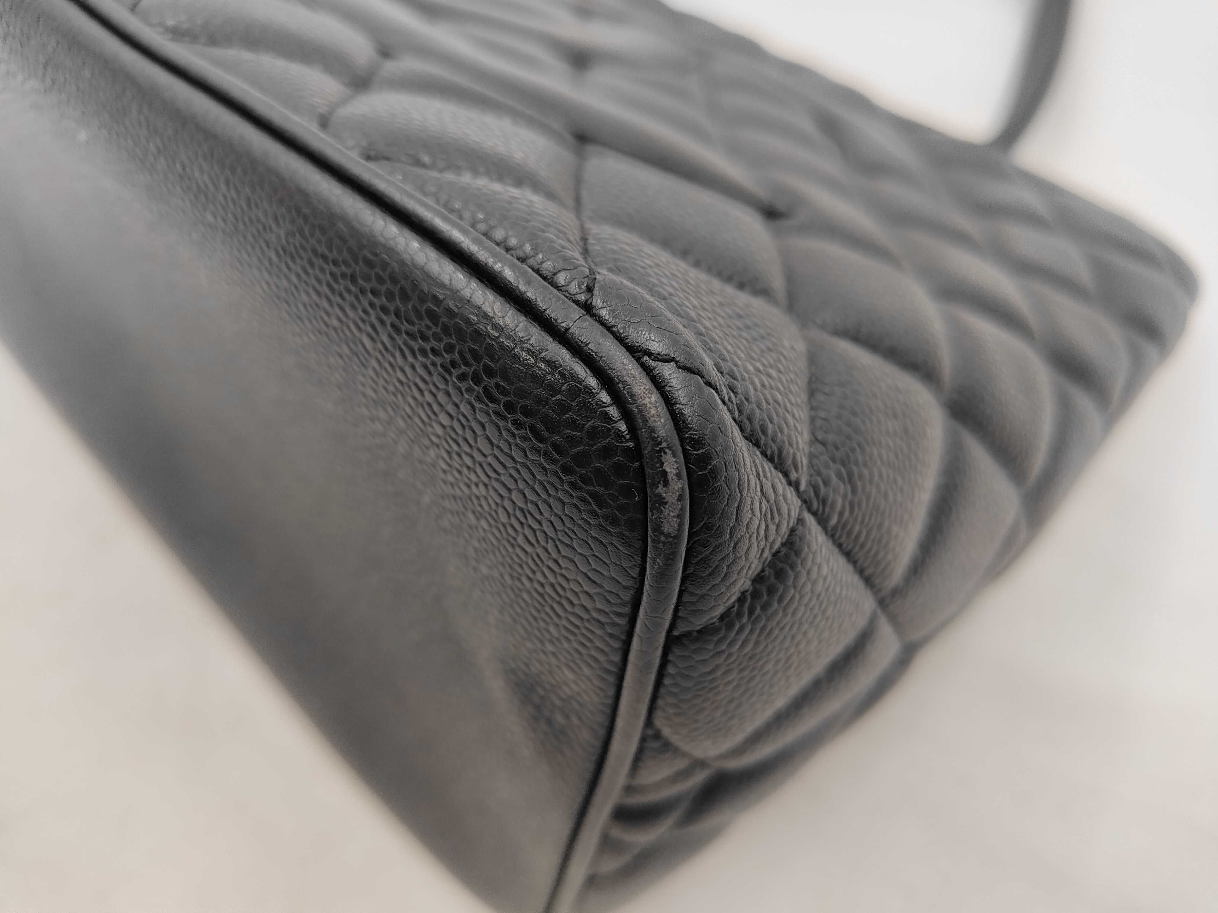 Reissue Tote Bag, Black Caviar Leather — view 6