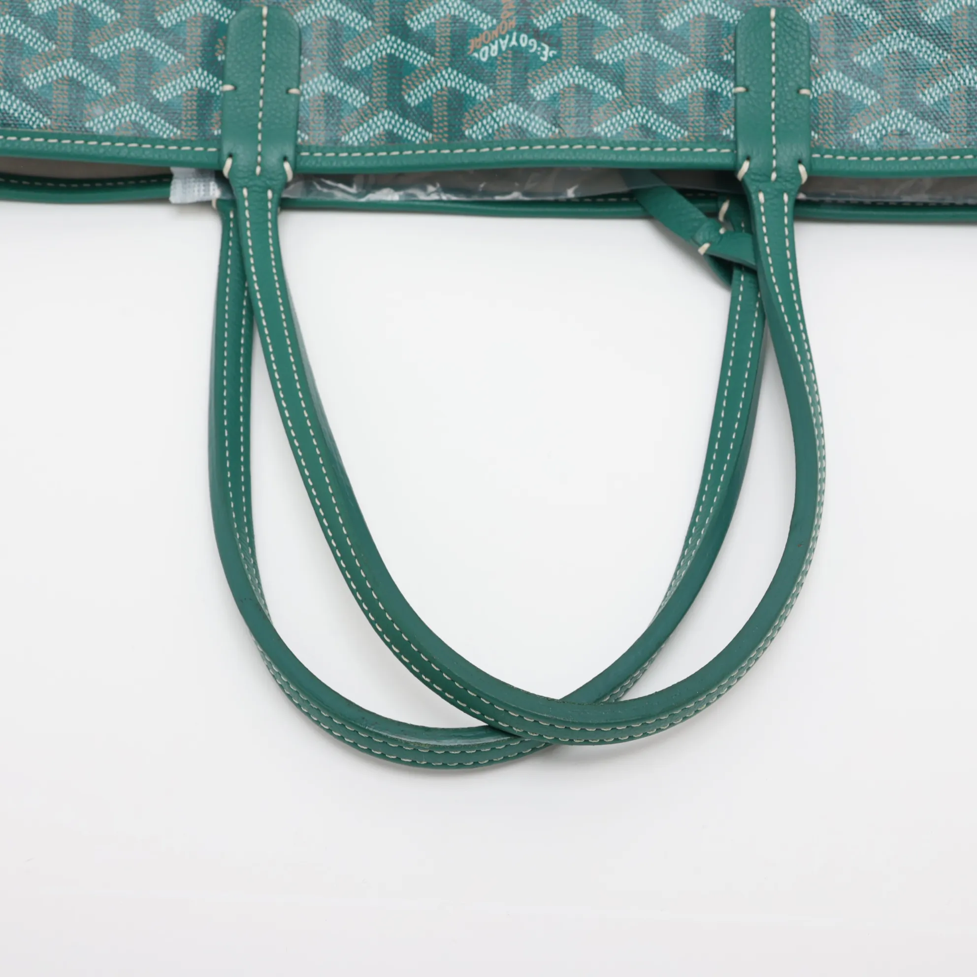 Saint Louis PM PVC x Leather Tote Bag, Green — view 5