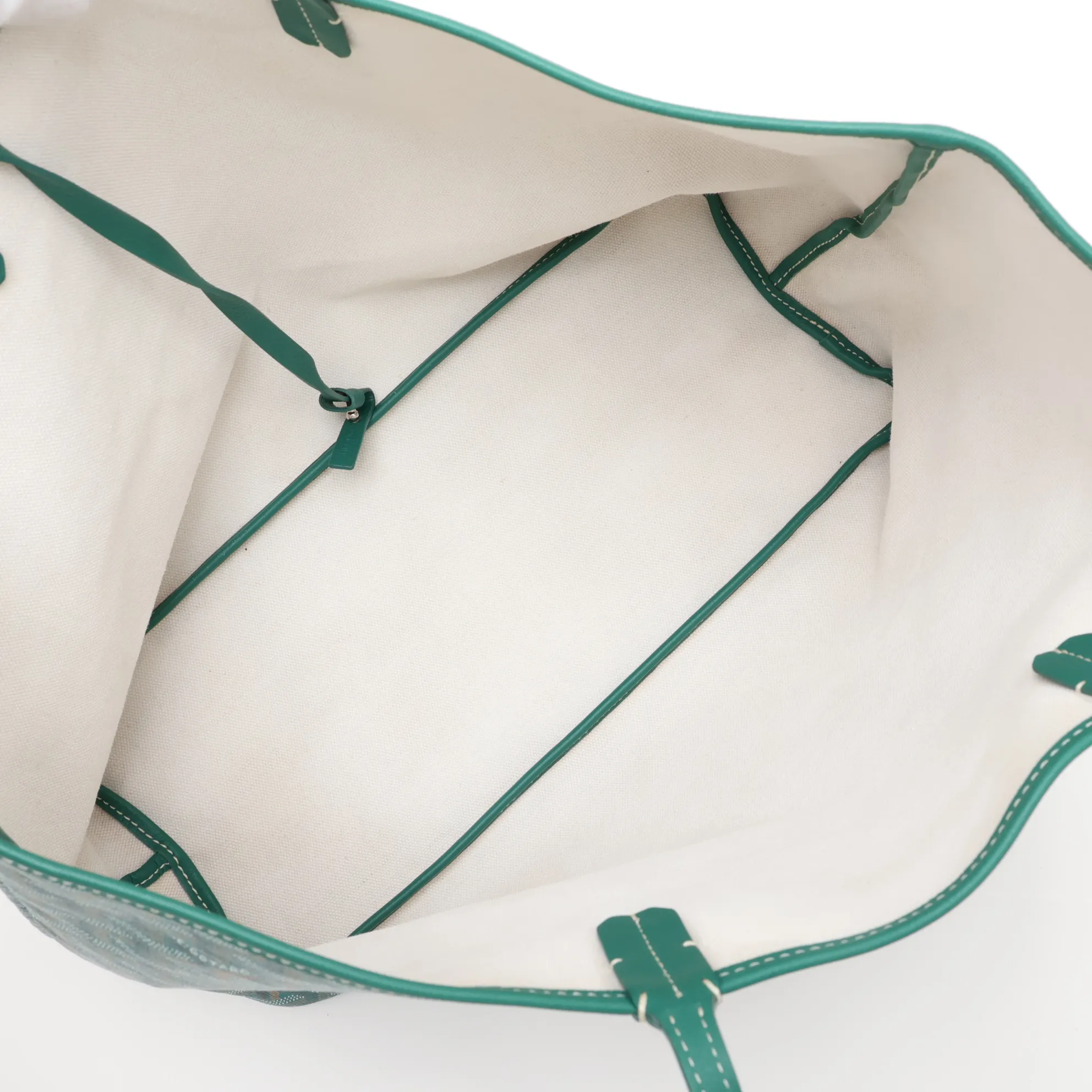 Saint Louis PM PVC x Leather Tote Bag, Green — view 7