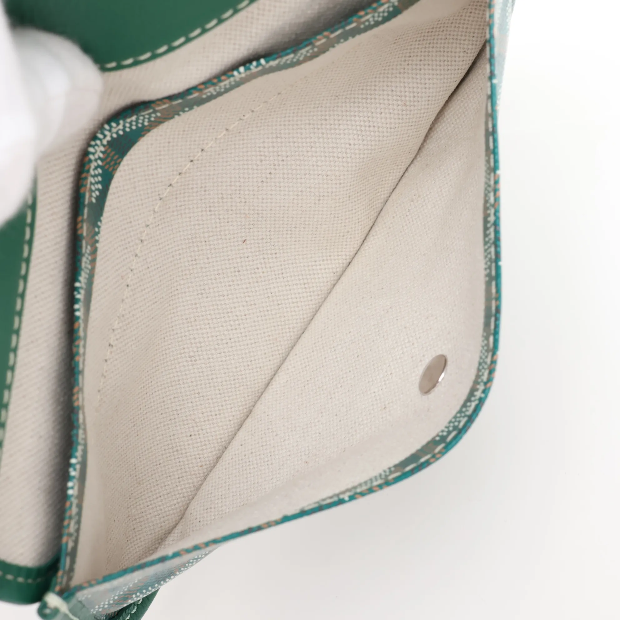 Saint Louis PM PVC x Leather Tote Bag, Green — view 8