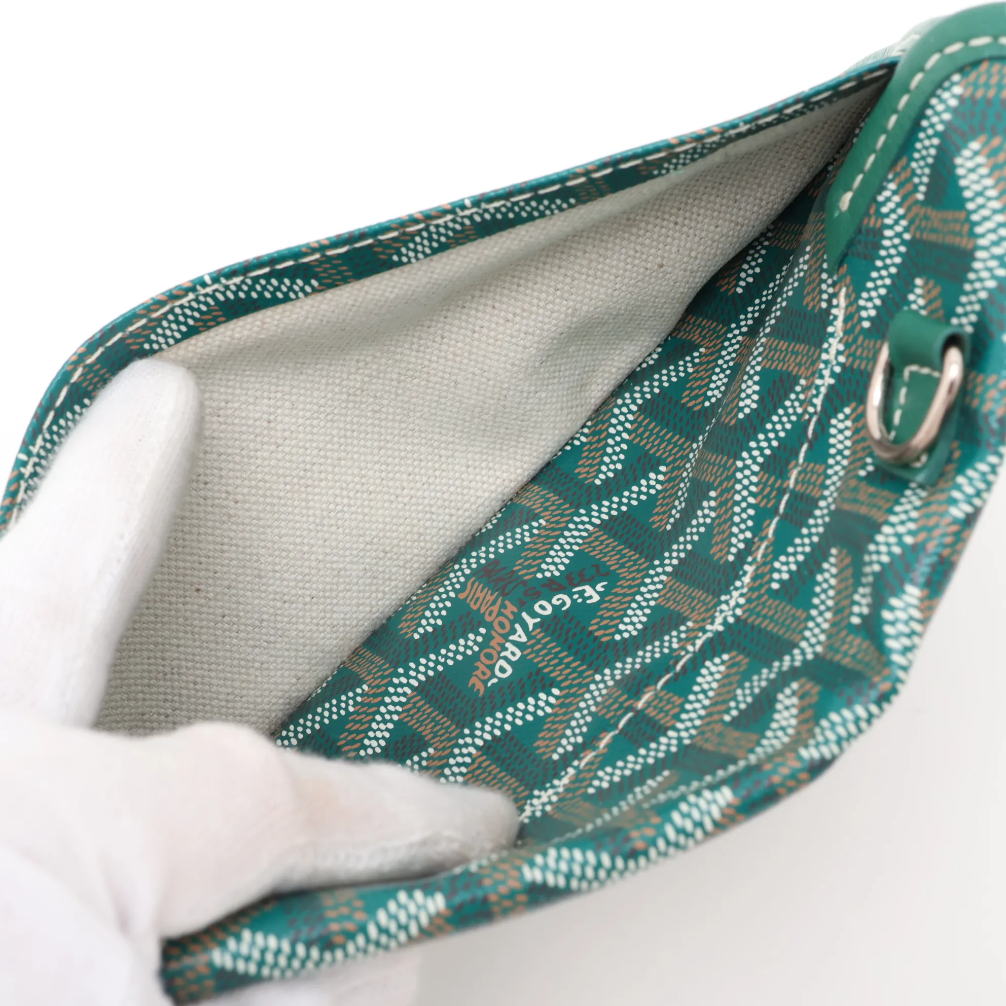 Saint Louis PM PVC x Leather Tote Bag, Green — view 9