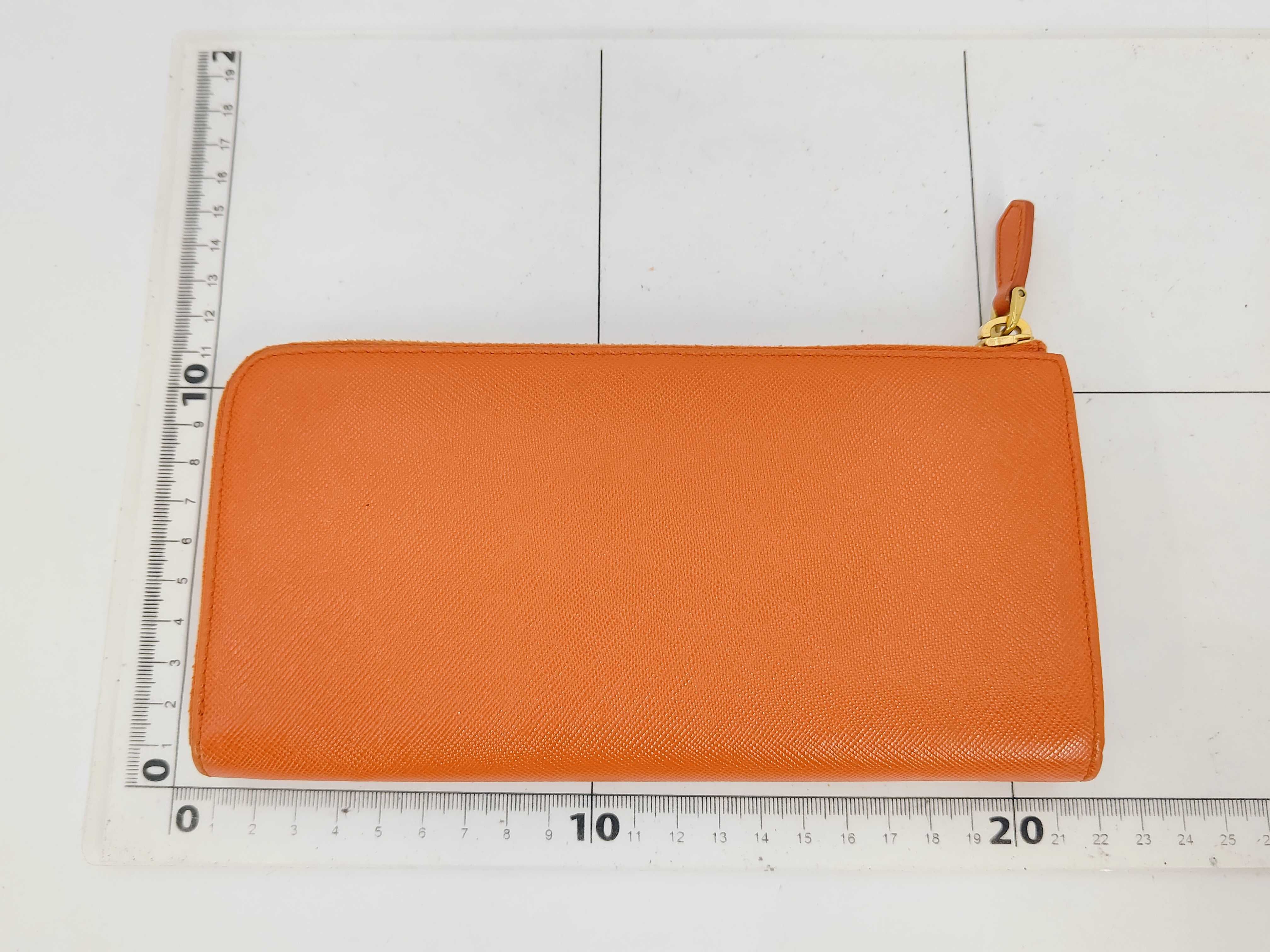 Leather Orange Long Wallet — view 2