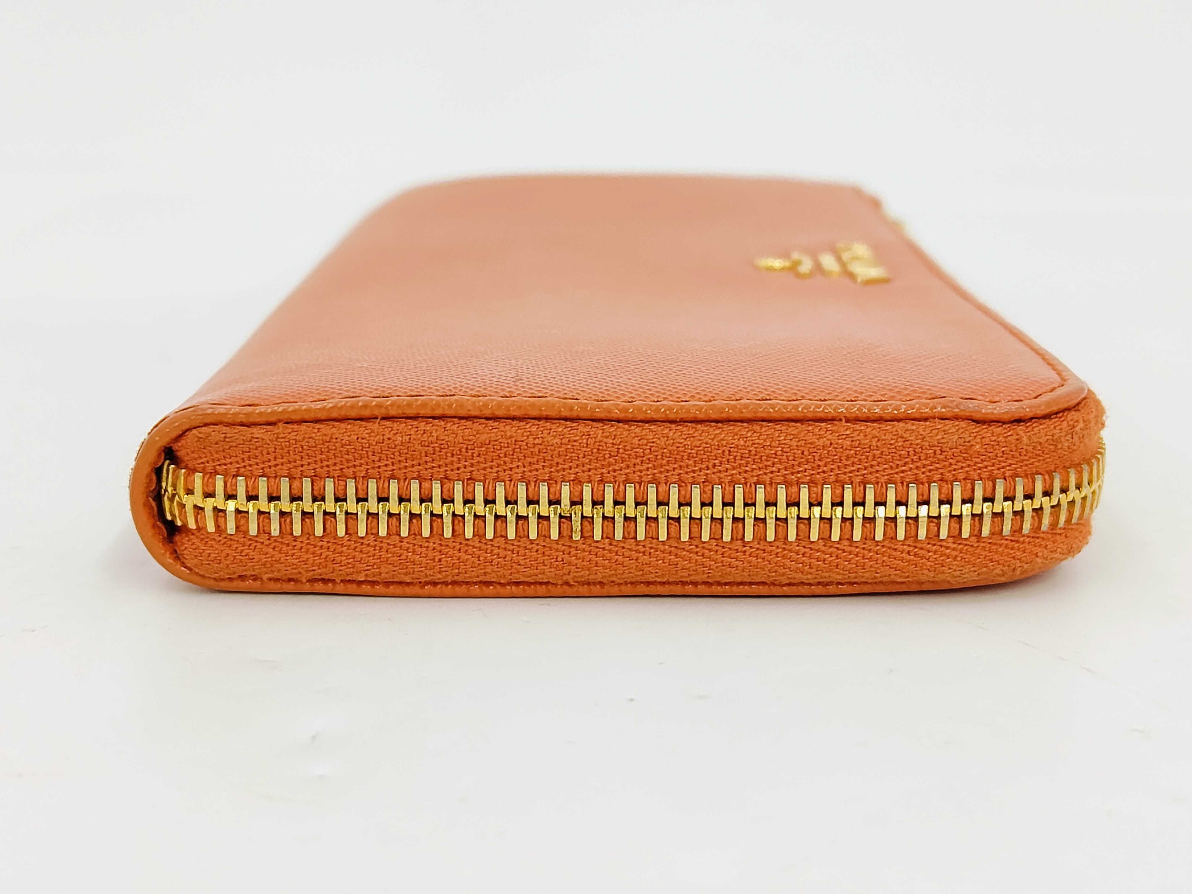 Leather Orange Long Wallet — view 4