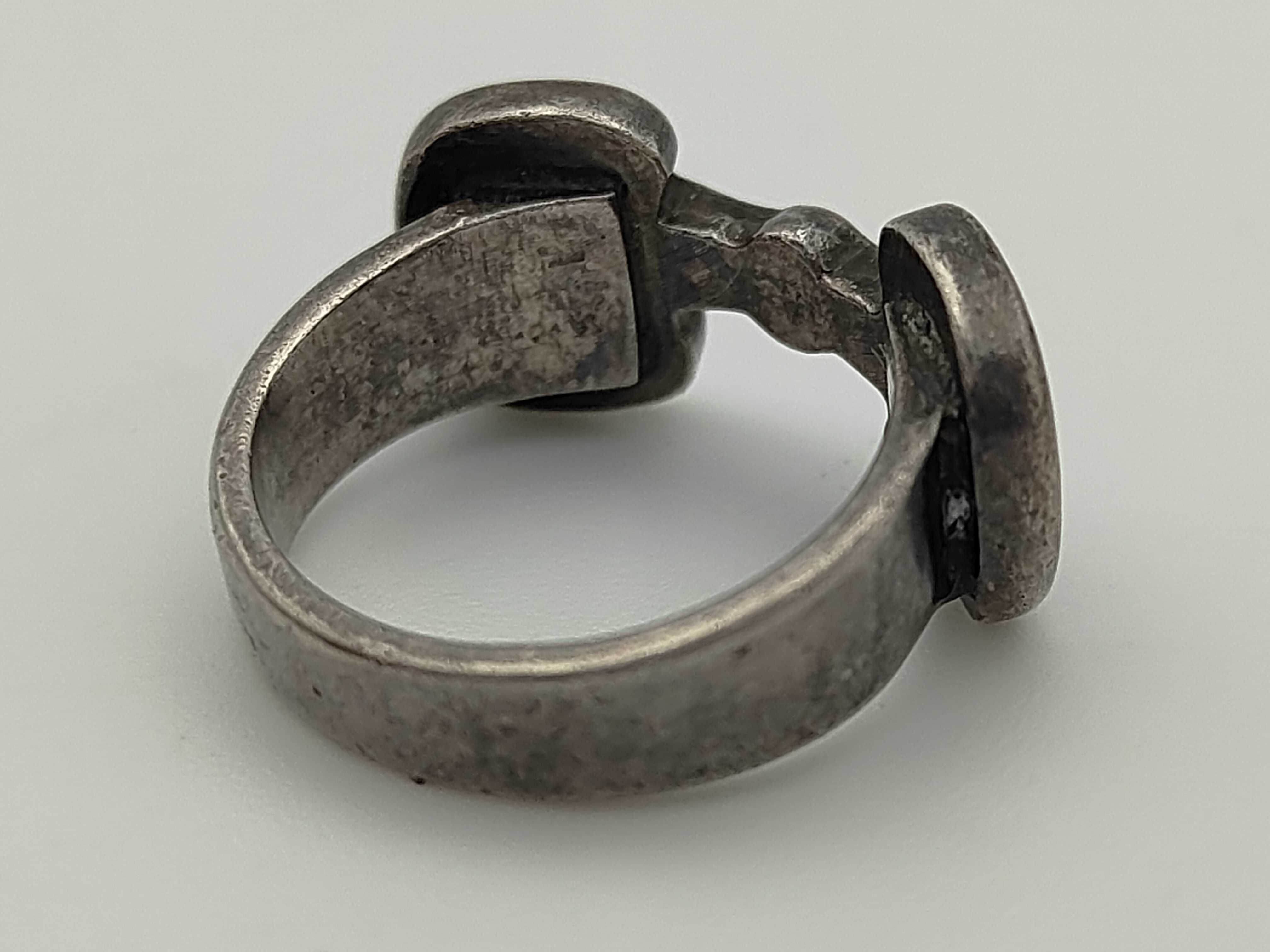 Horsebit Ring, Blue Silver Ring — view 3