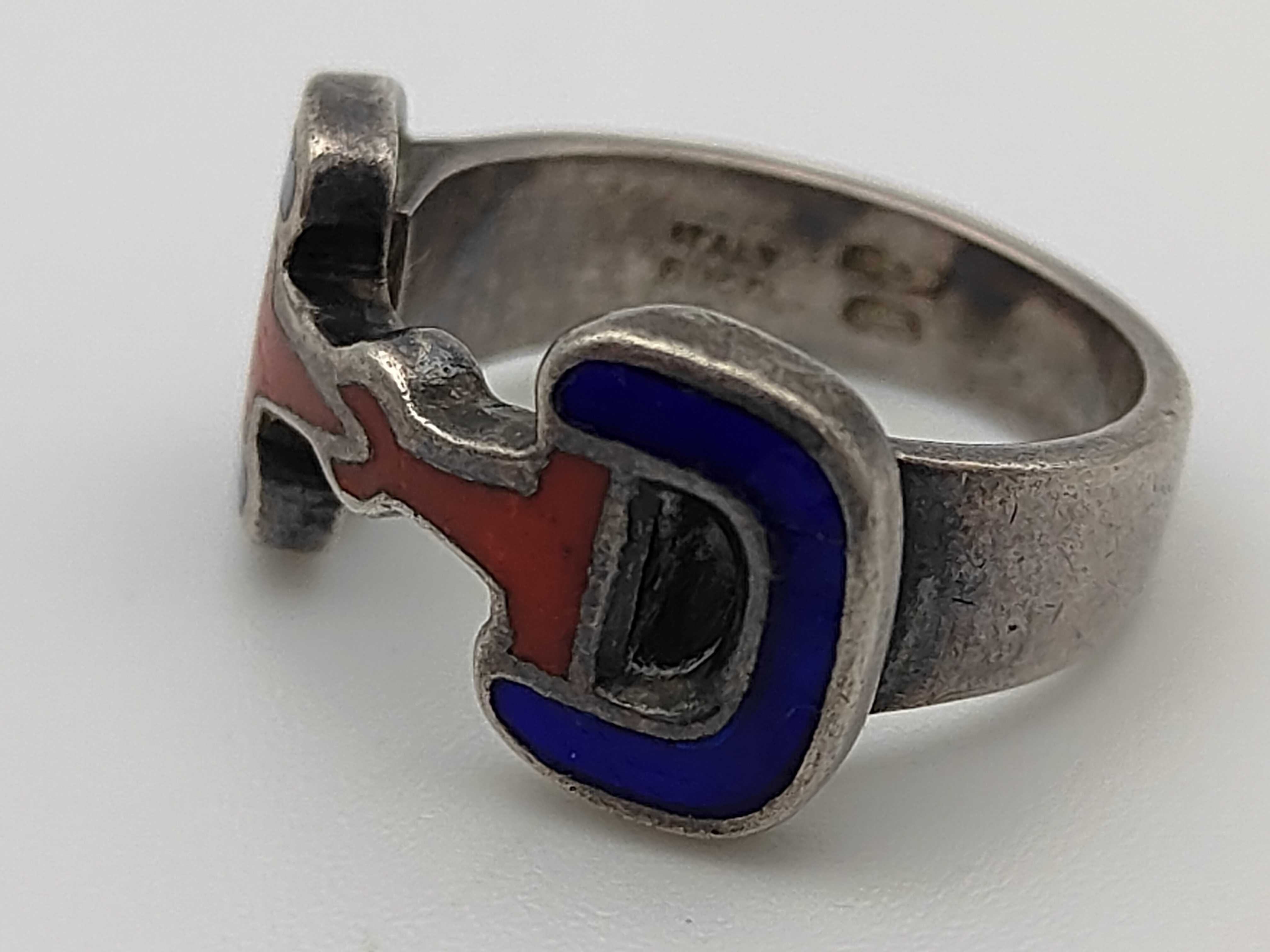 Horsebit Ring, Blue Silver Ring — view 6