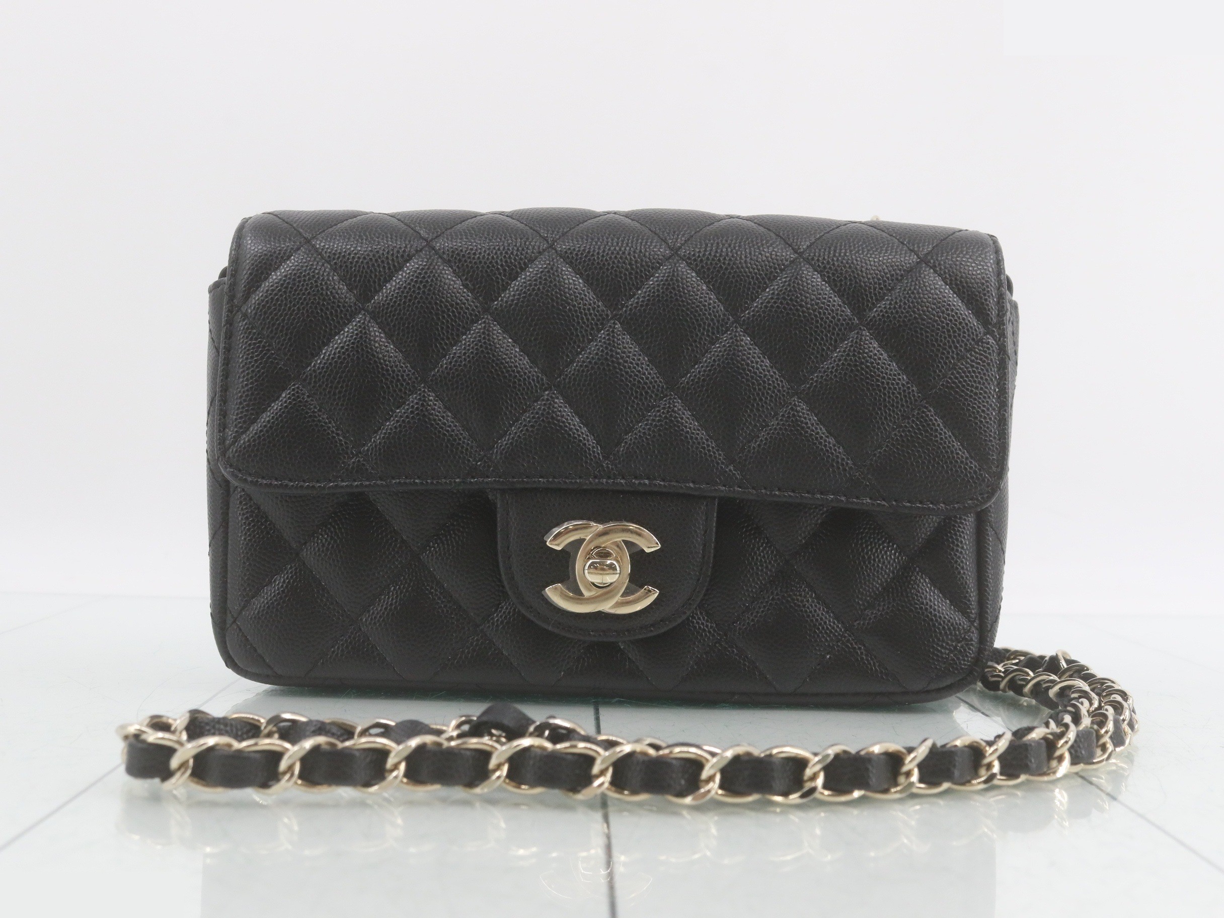 Caviar Skin Mini Matelassé Shoulder Bag