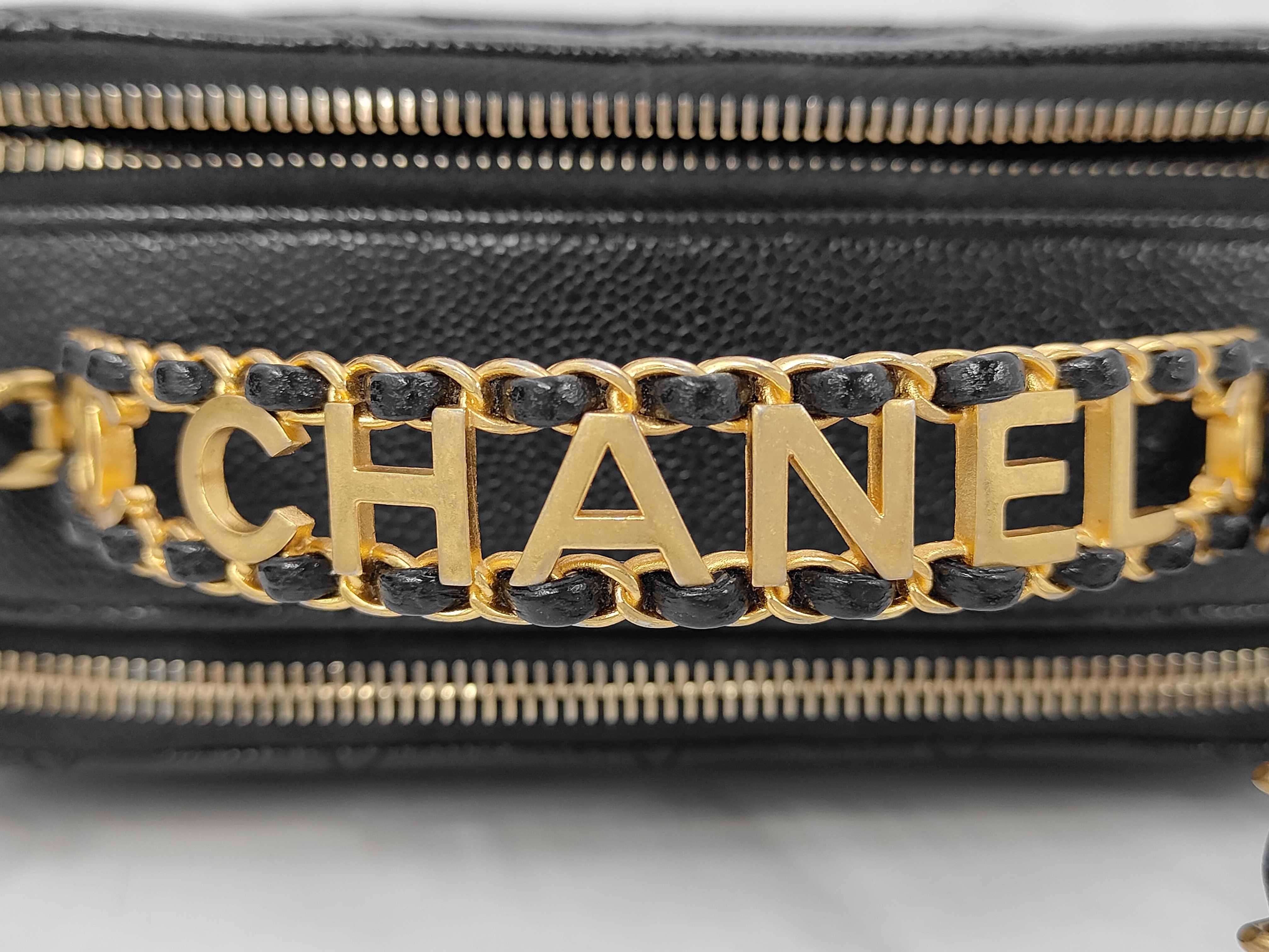Matelassé Chain Bag, Random Serial Number, Caviar Leather, Black, Gold Hardware, Handbag — view 8