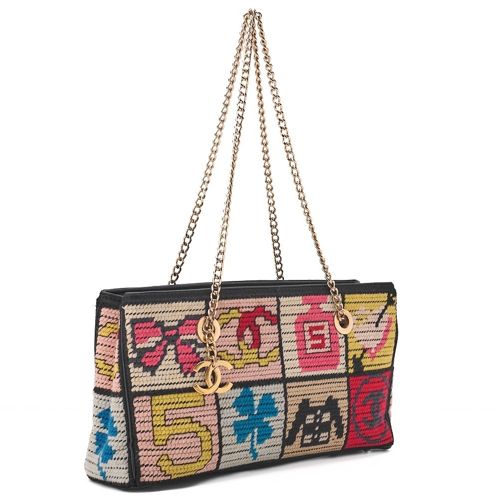 Icon Series Coco Charm Shoulder Bag, Bi-color, Gold Hardware, Series 8 — view 3