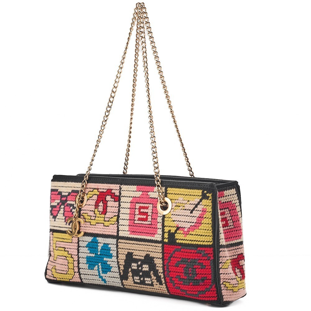 Icon Series Coco Charm Shoulder Bag, Bi-color, Gold Hardware, Series 8 — view 4
