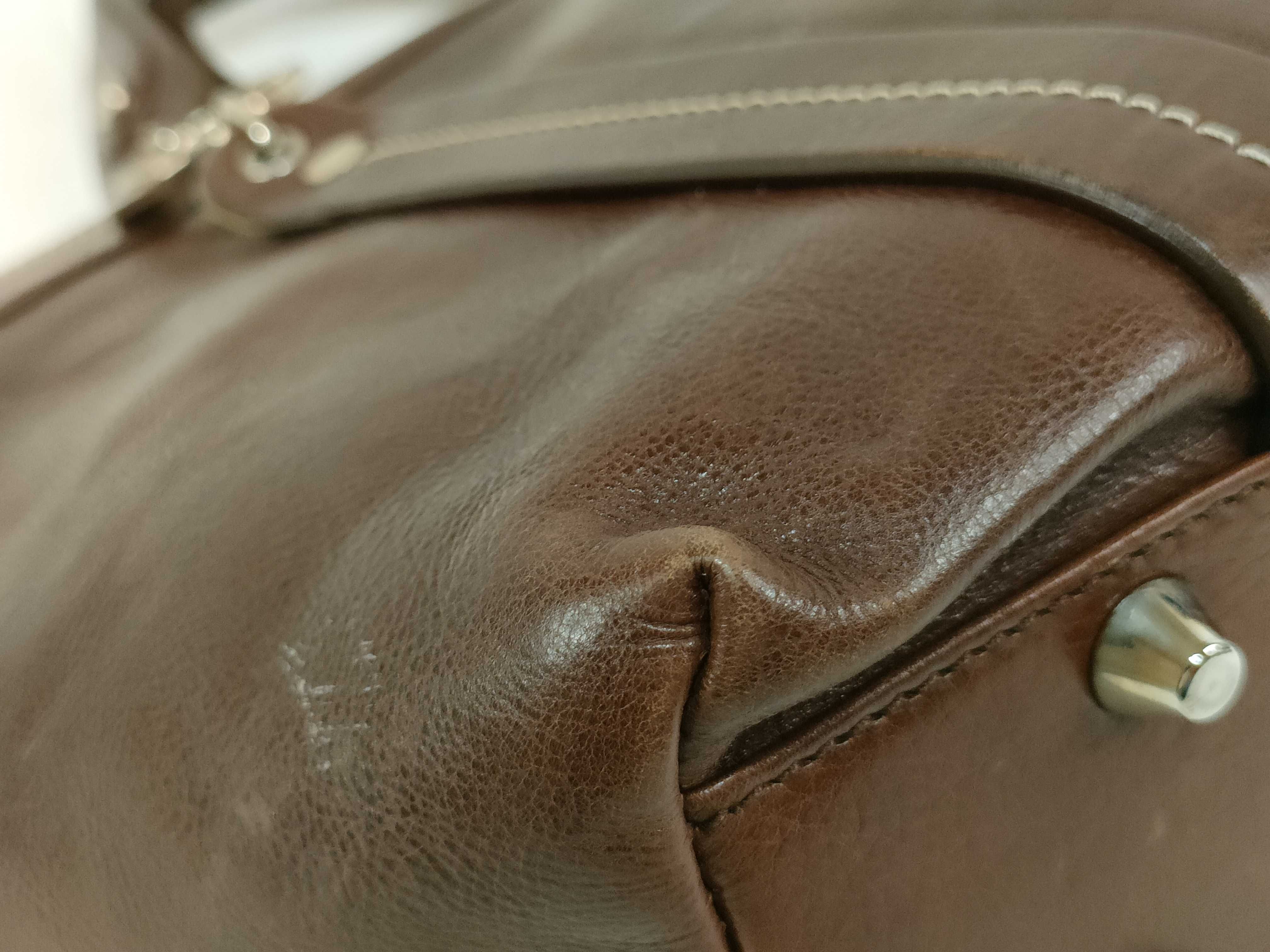 embroidered leather tote bag/handbag — view 9