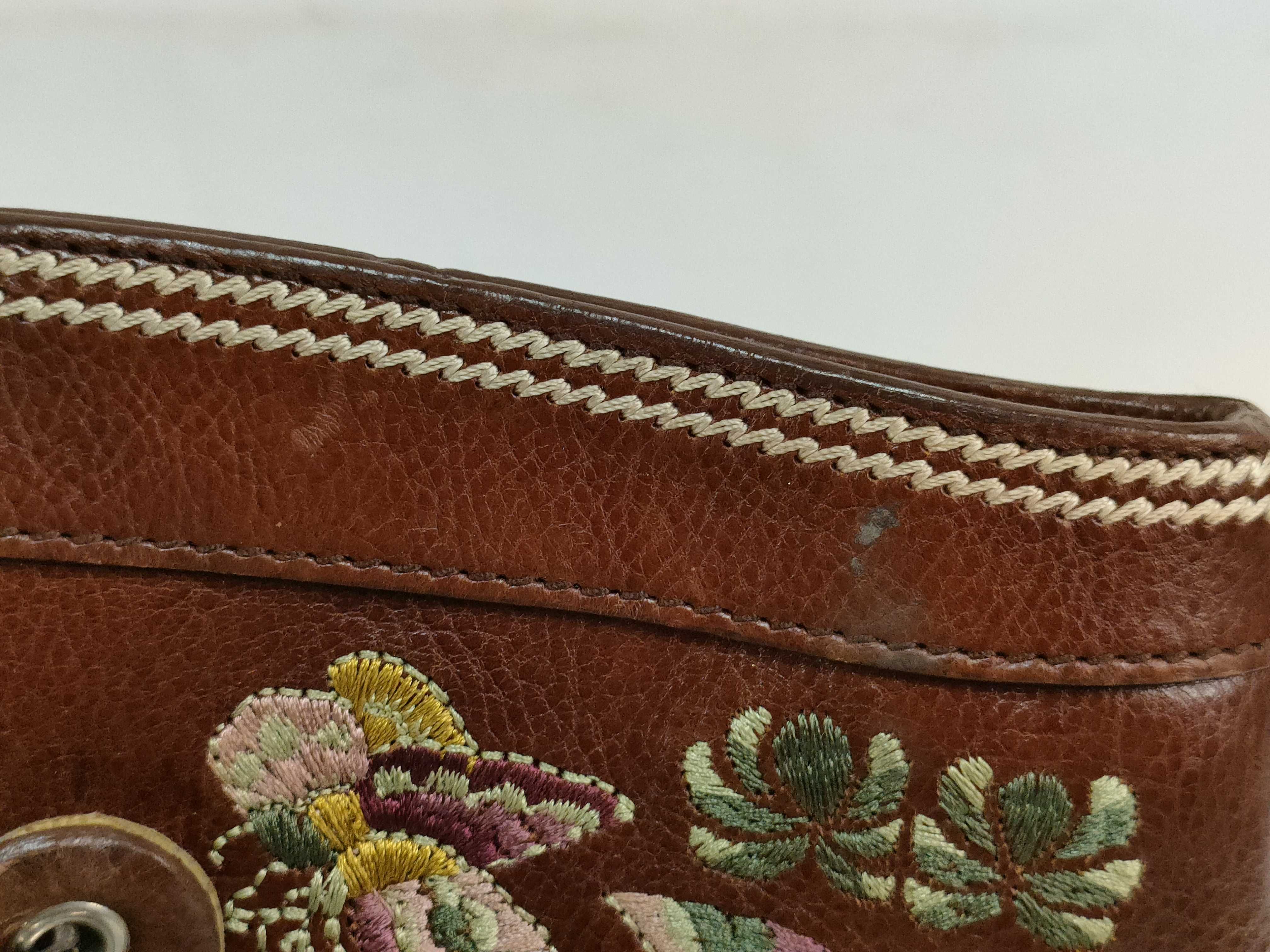 embroidered leather tote bag/handbag — view 10