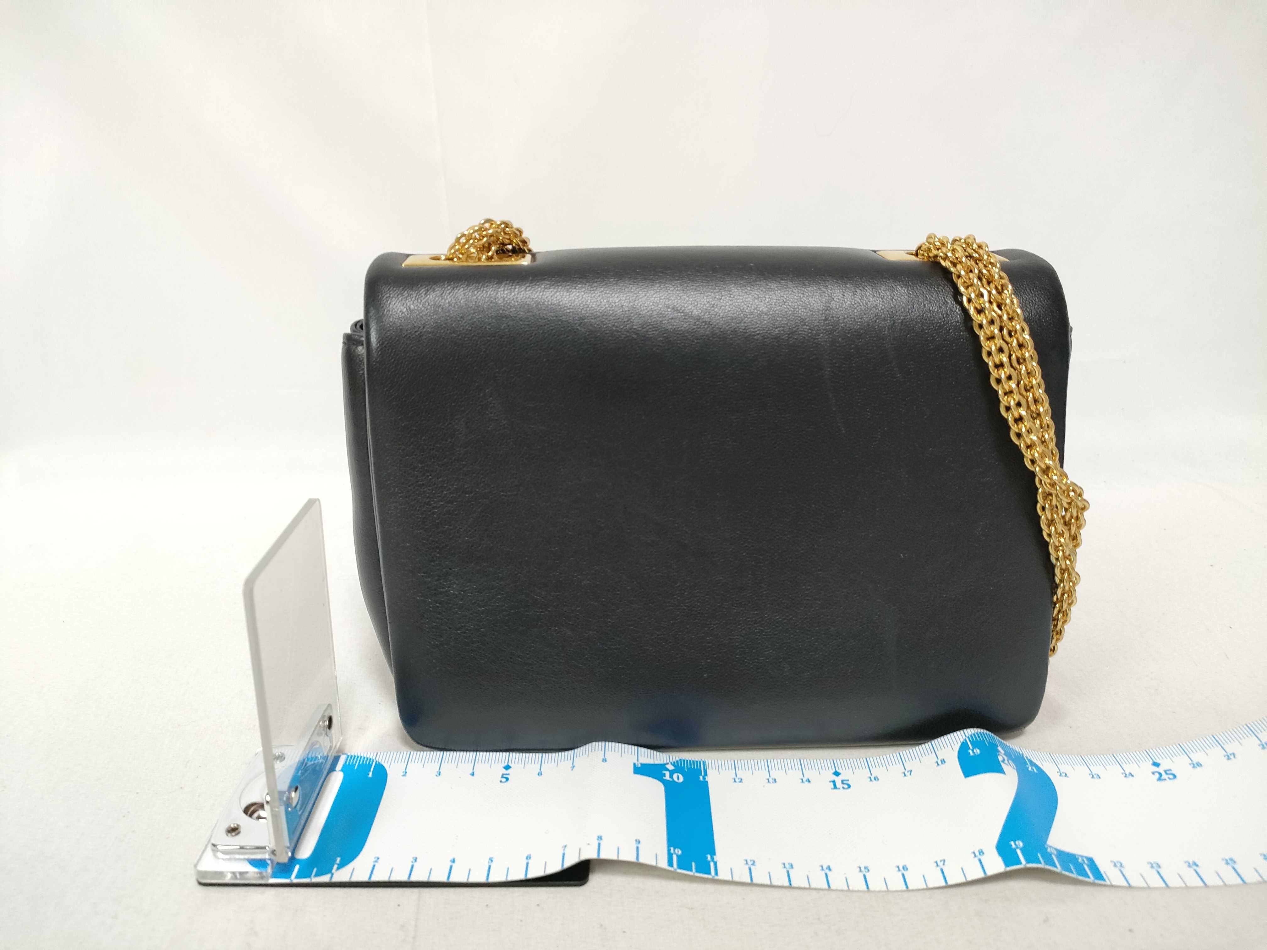 Black Lambskin Chain Shoulder Bag — view 2