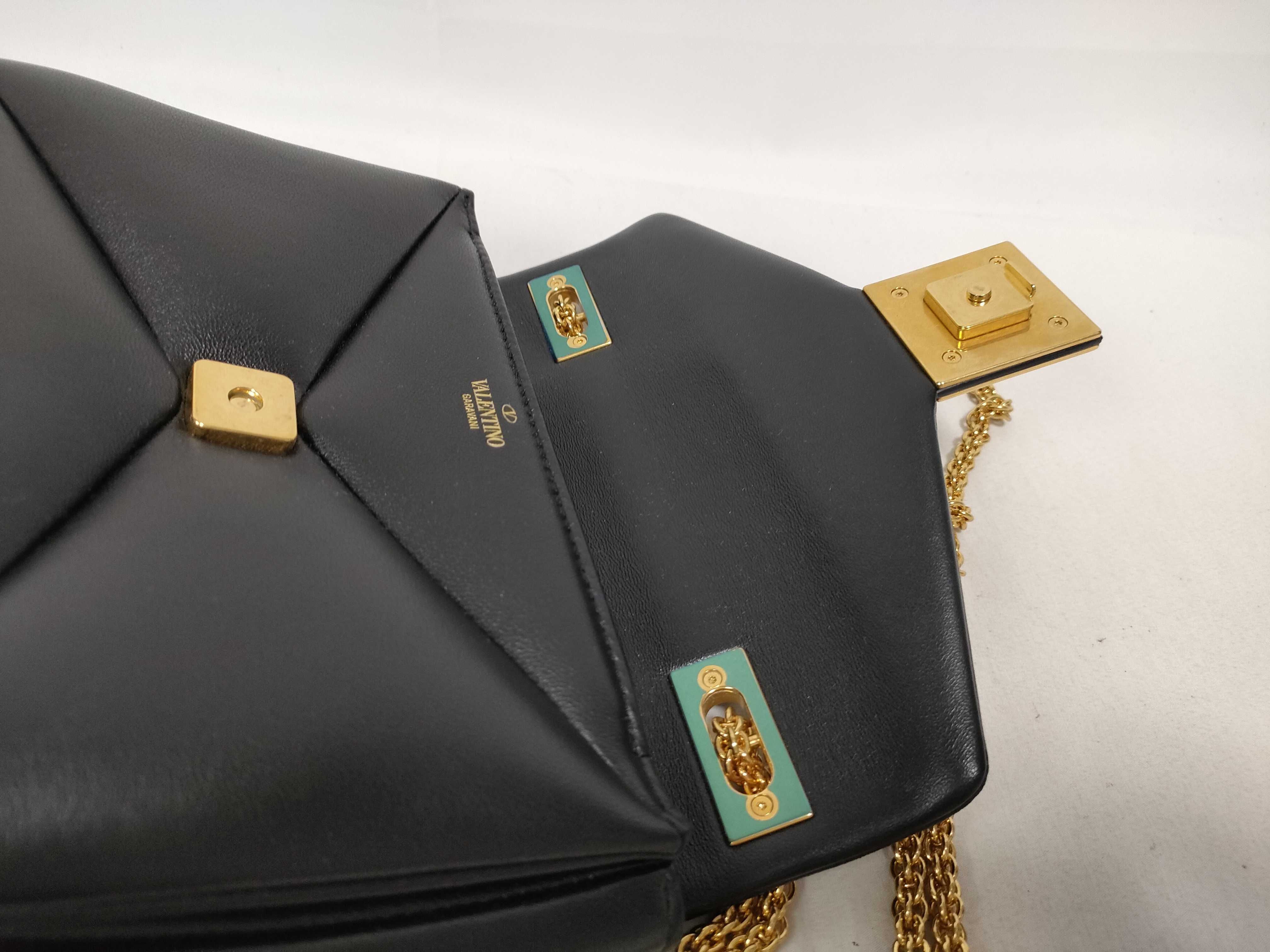 Black Lambskin Chain Shoulder Bag — view 11