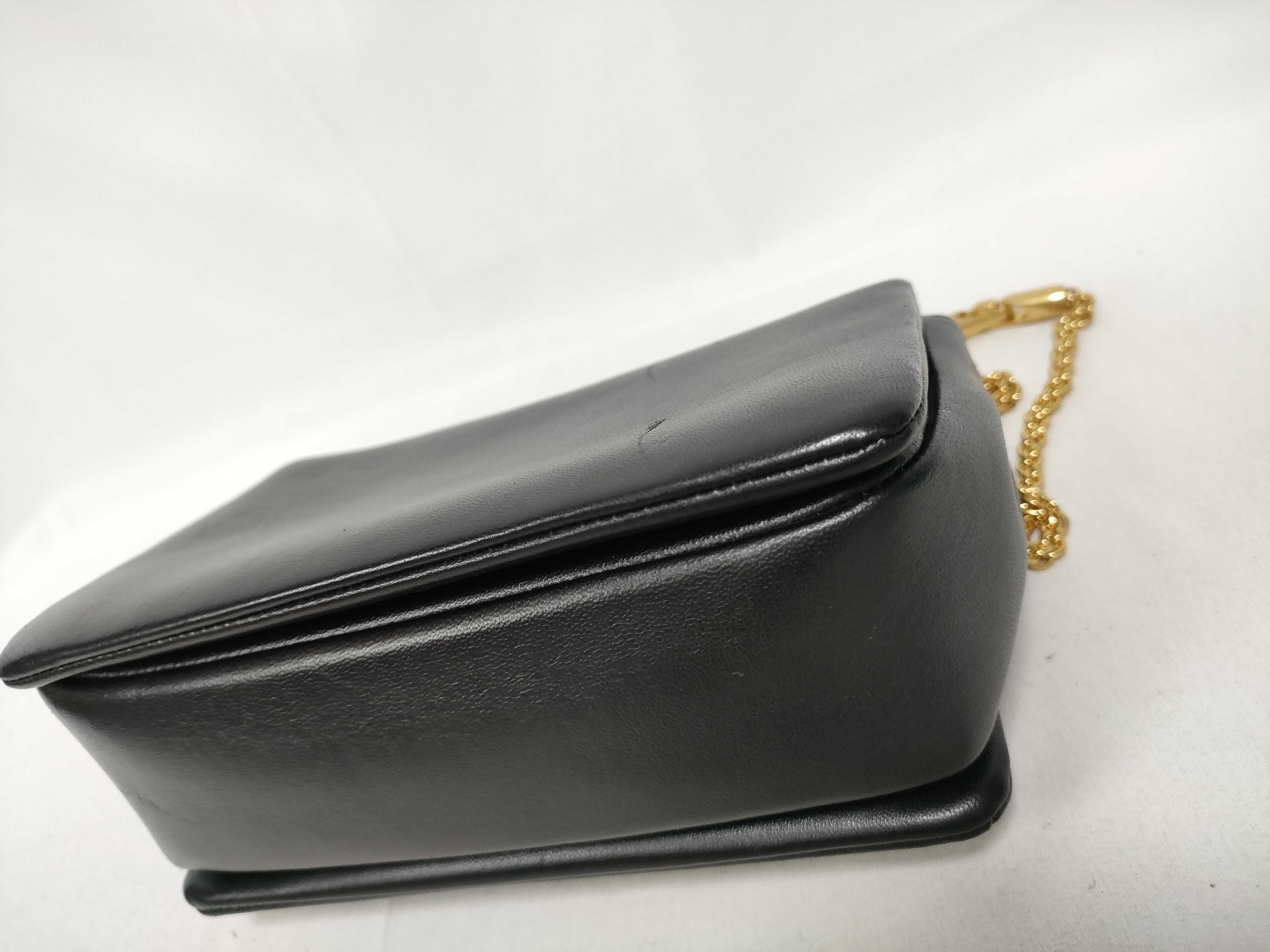 Black Lambskin Chain Shoulder Bag — view 4