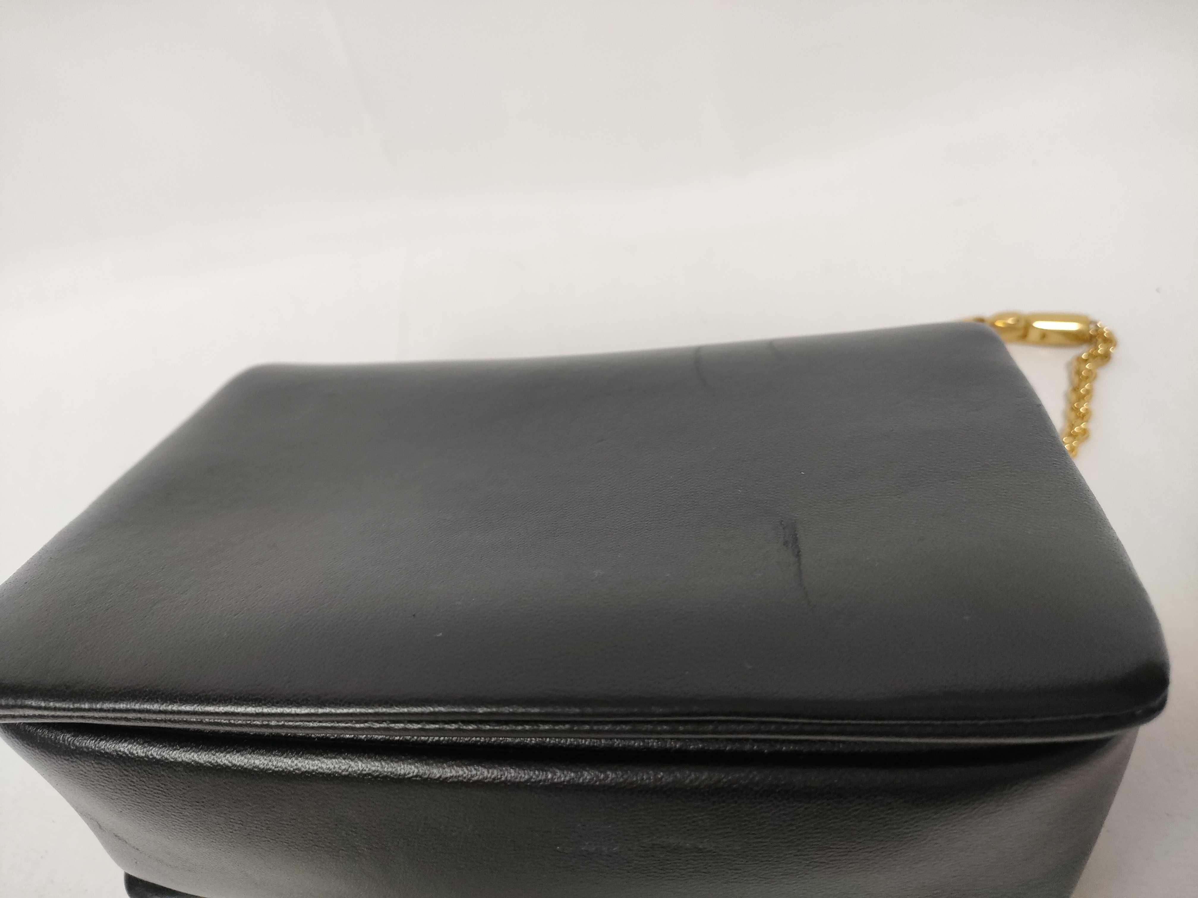 Black Lambskin Chain Shoulder Bag — view 5