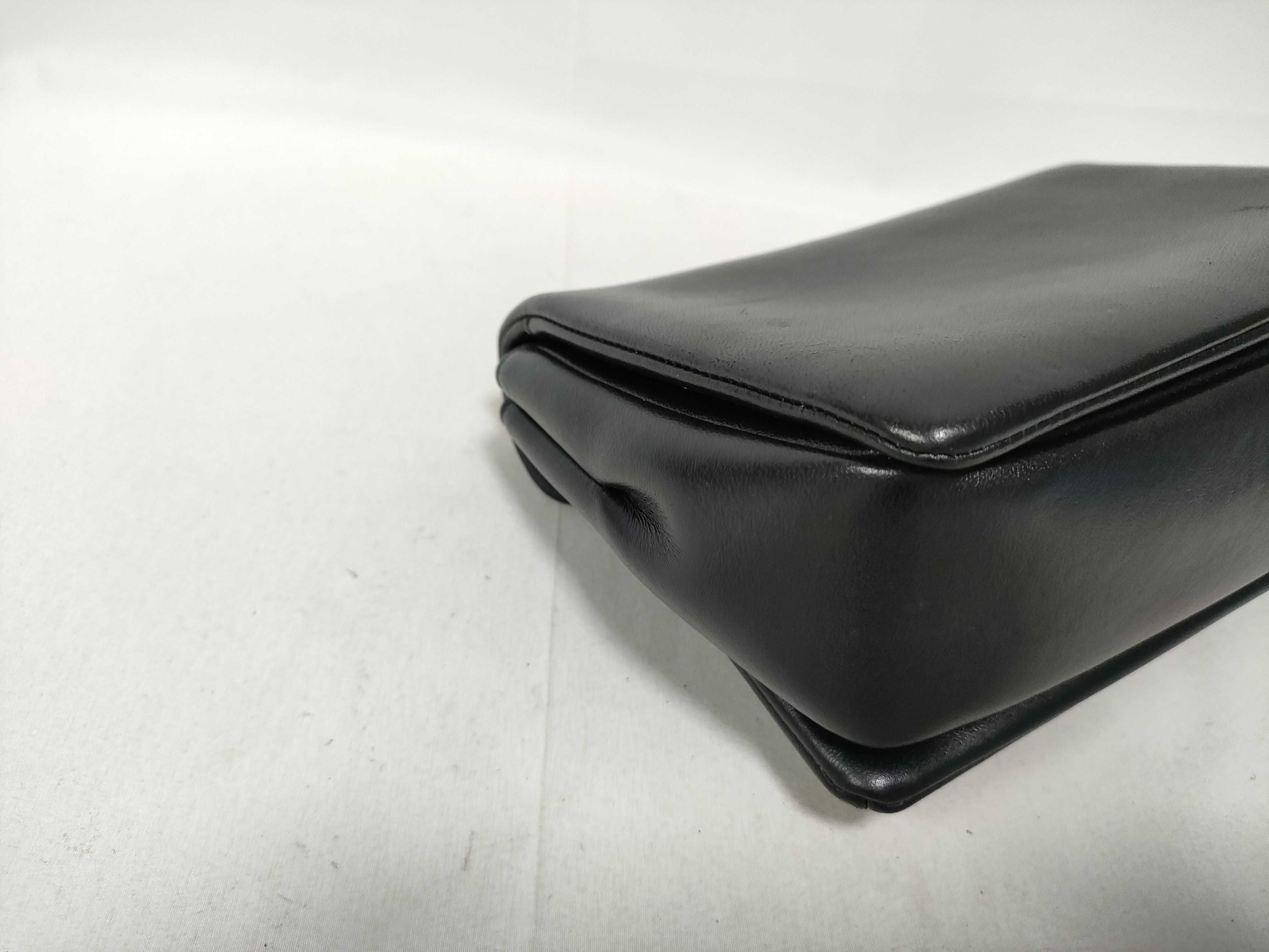 Black Lambskin Chain Shoulder Bag — view 6