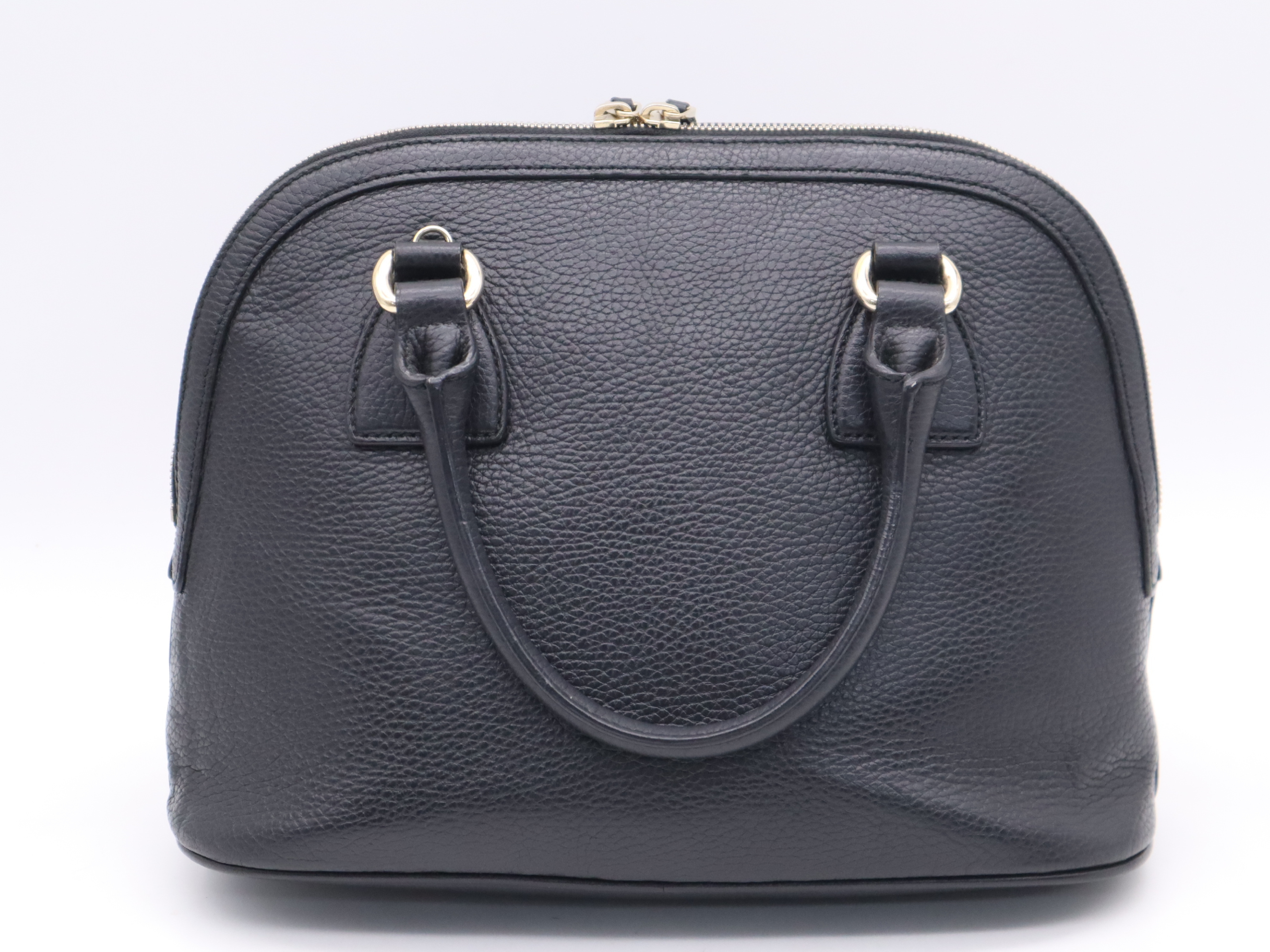 449662 Leather Handbag, Black, Gold Hardware — view 2