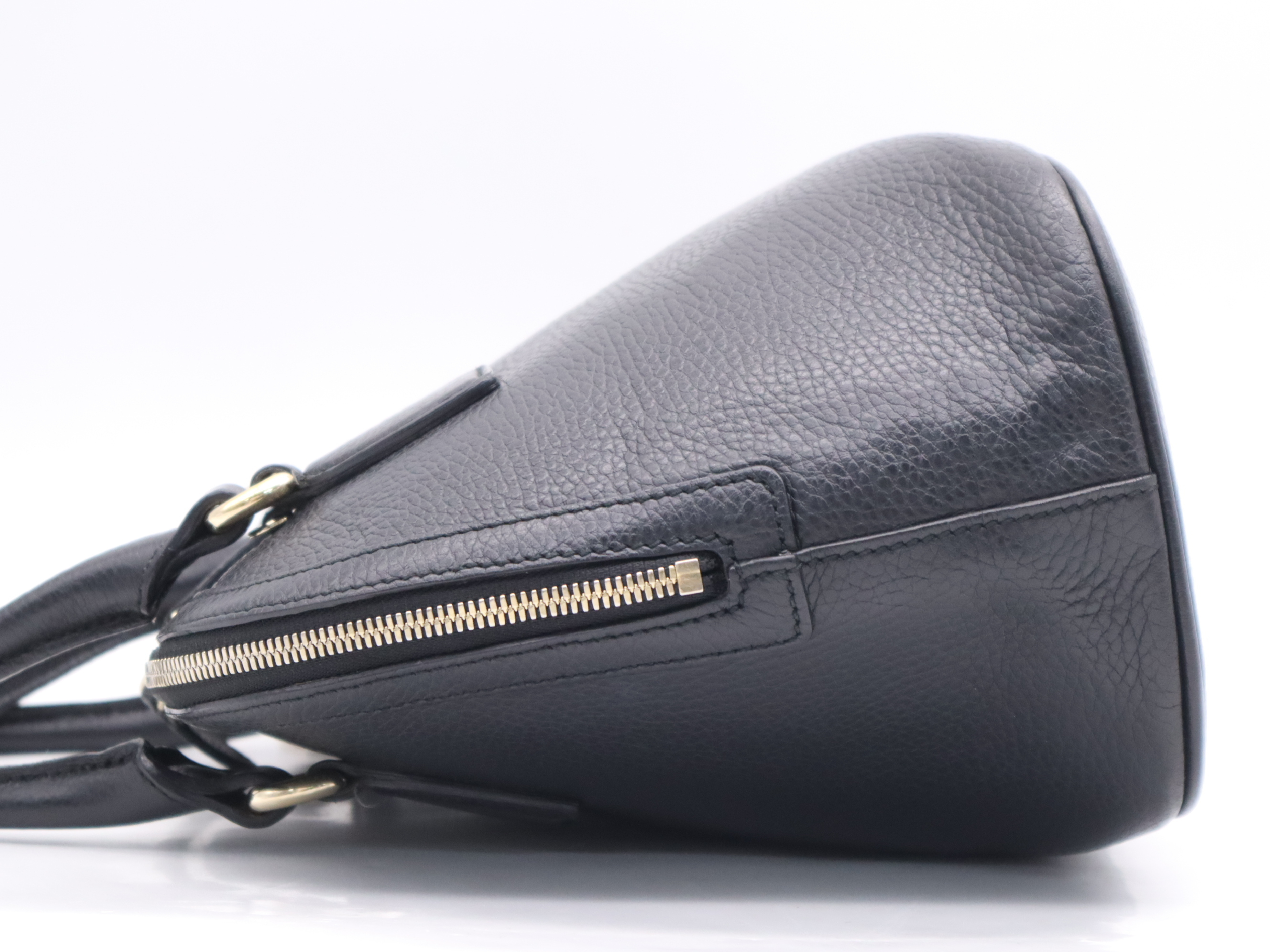 449662 Leather Handbag, Black, Gold Hardware — view 3