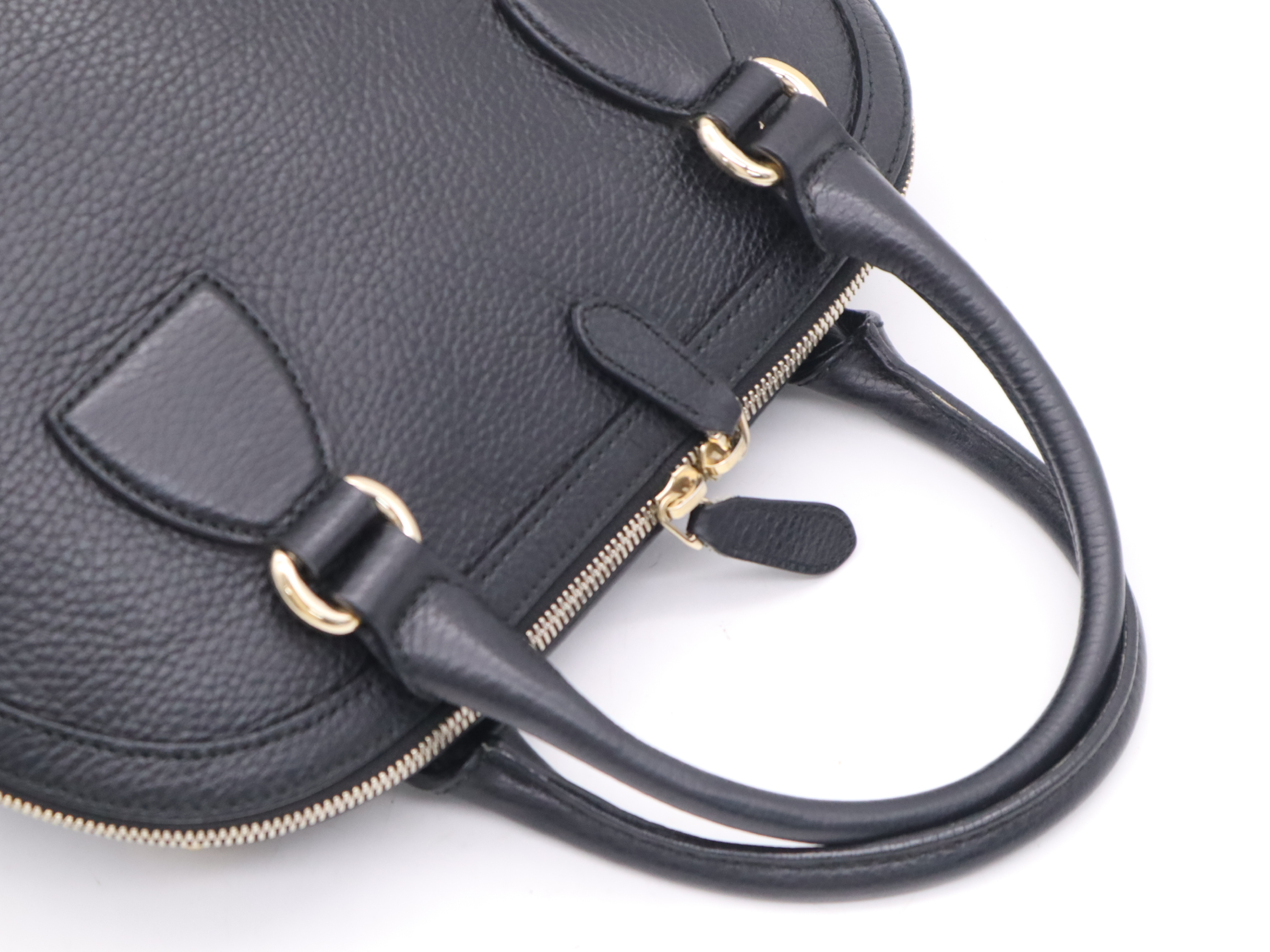 449662 Leather Handbag, Black, Gold Hardware — view 6