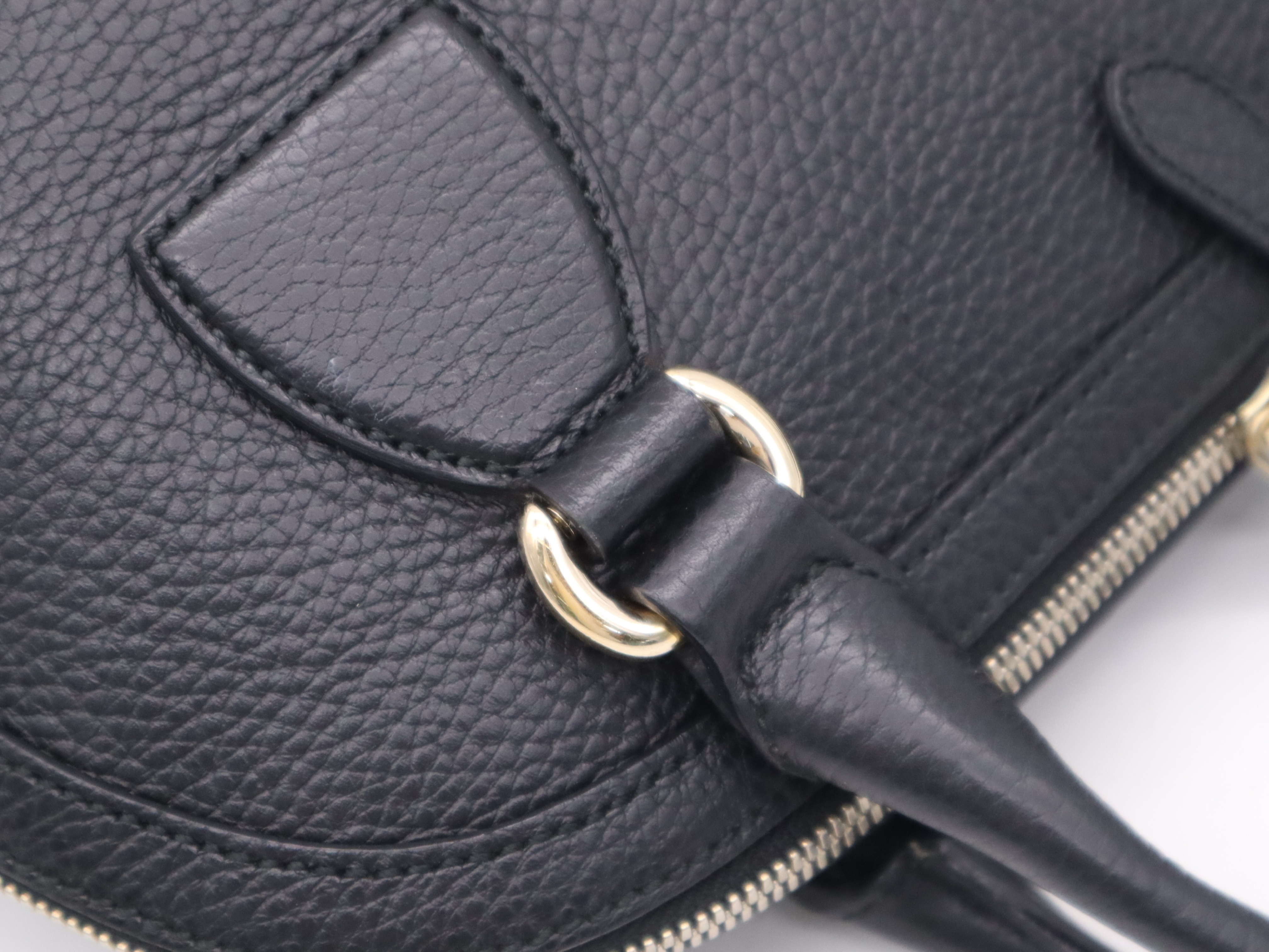 449662 Leather Handbag, Black, Gold Hardware — view 7