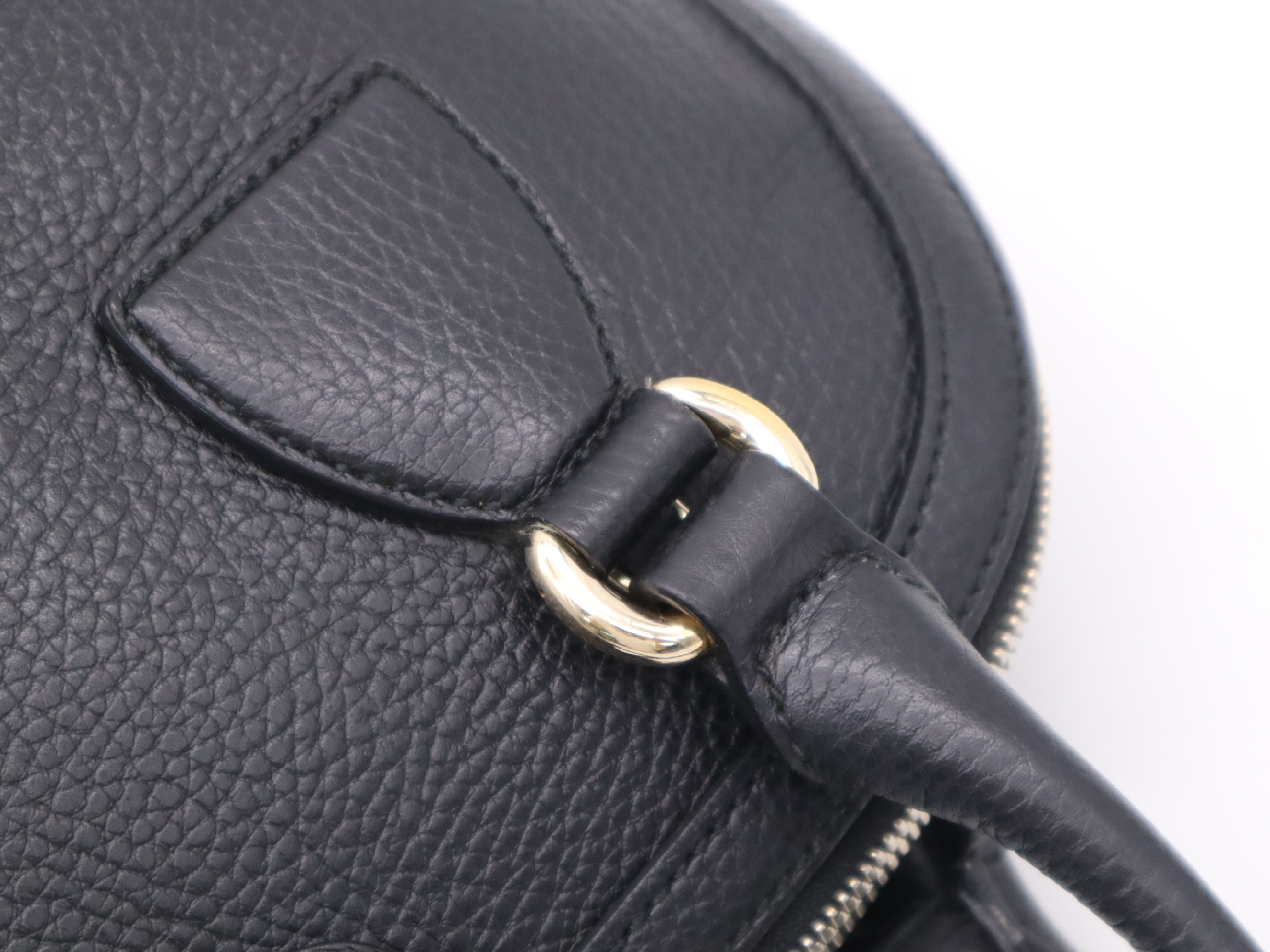449662 Leather Handbag, Black, Gold Hardware — view 8