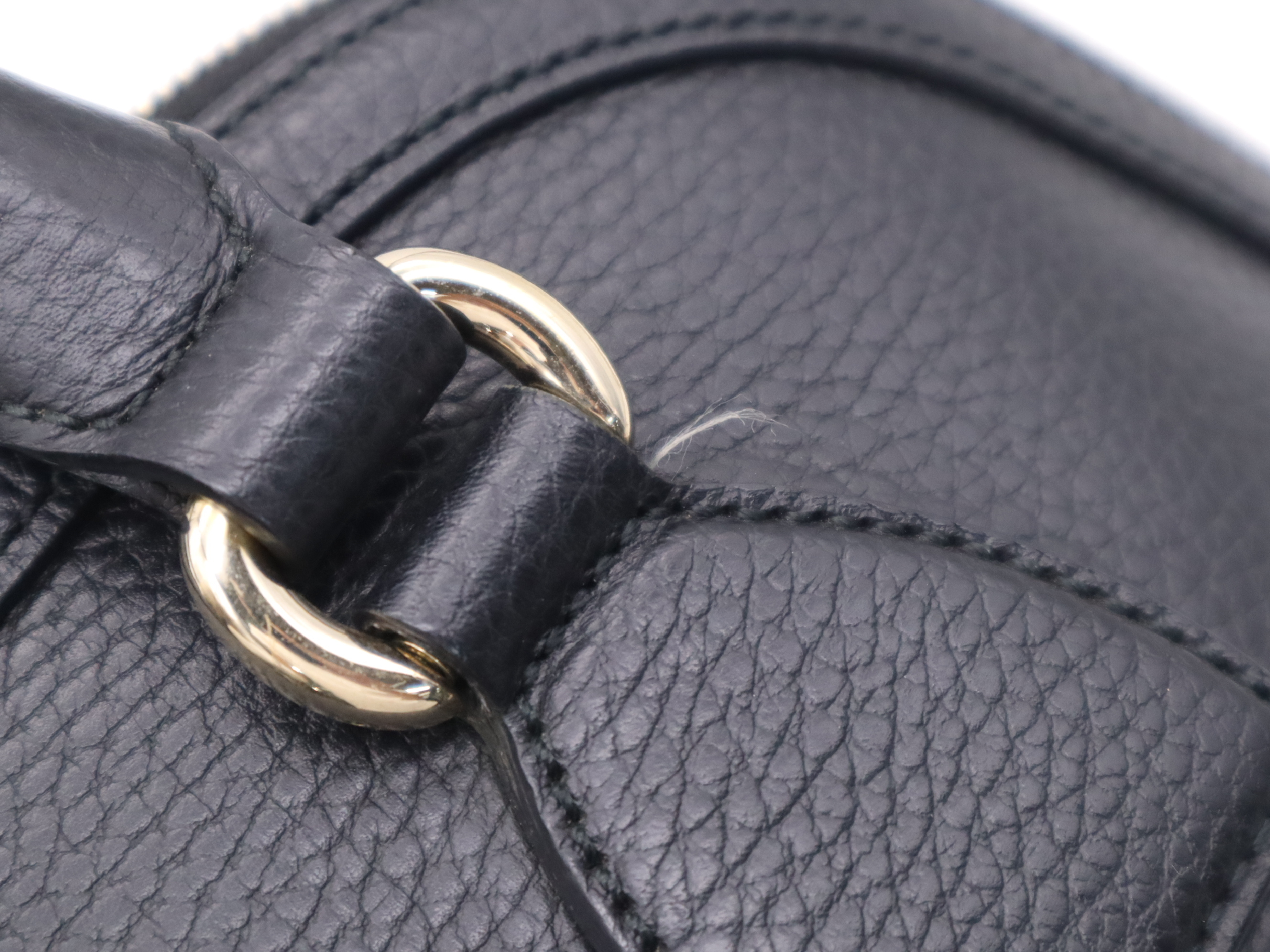 449662 Leather Handbag, Black, Gold Hardware — view 10