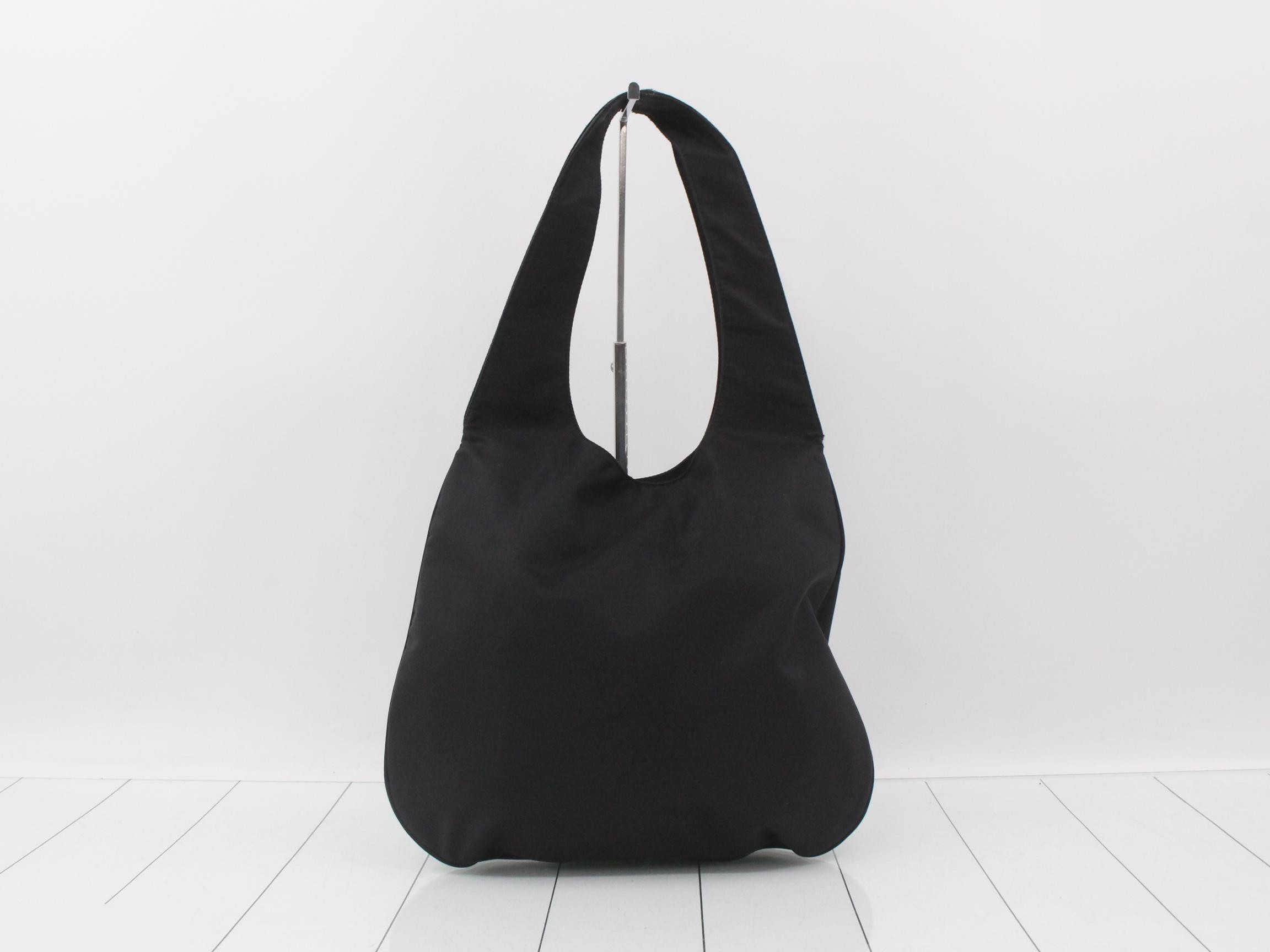 Nylon shoulder bag, black, with dust bag and box. — view 2